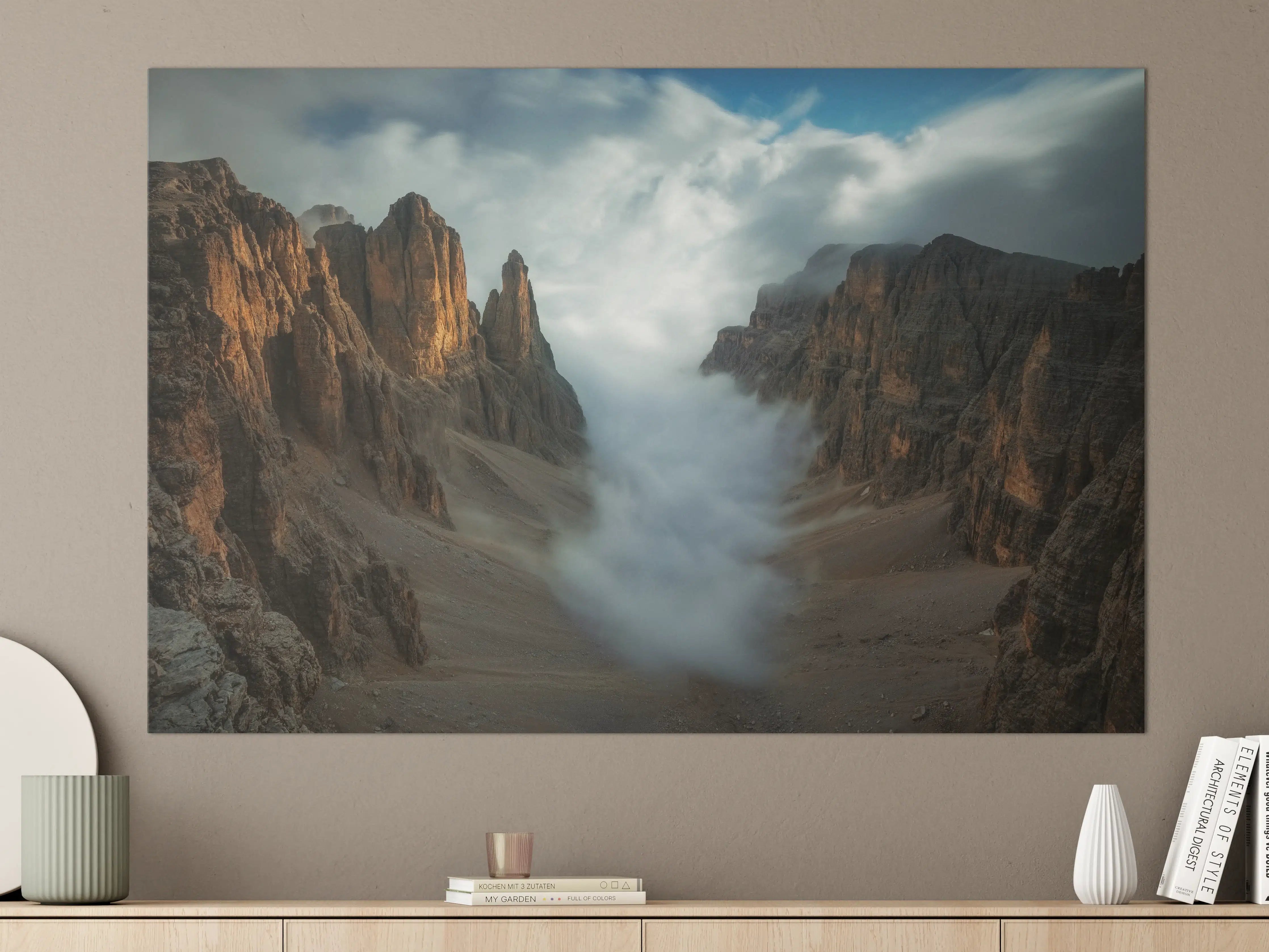 Große Wandbilder - Majestätische Bergwelt mit Wolkenmeer