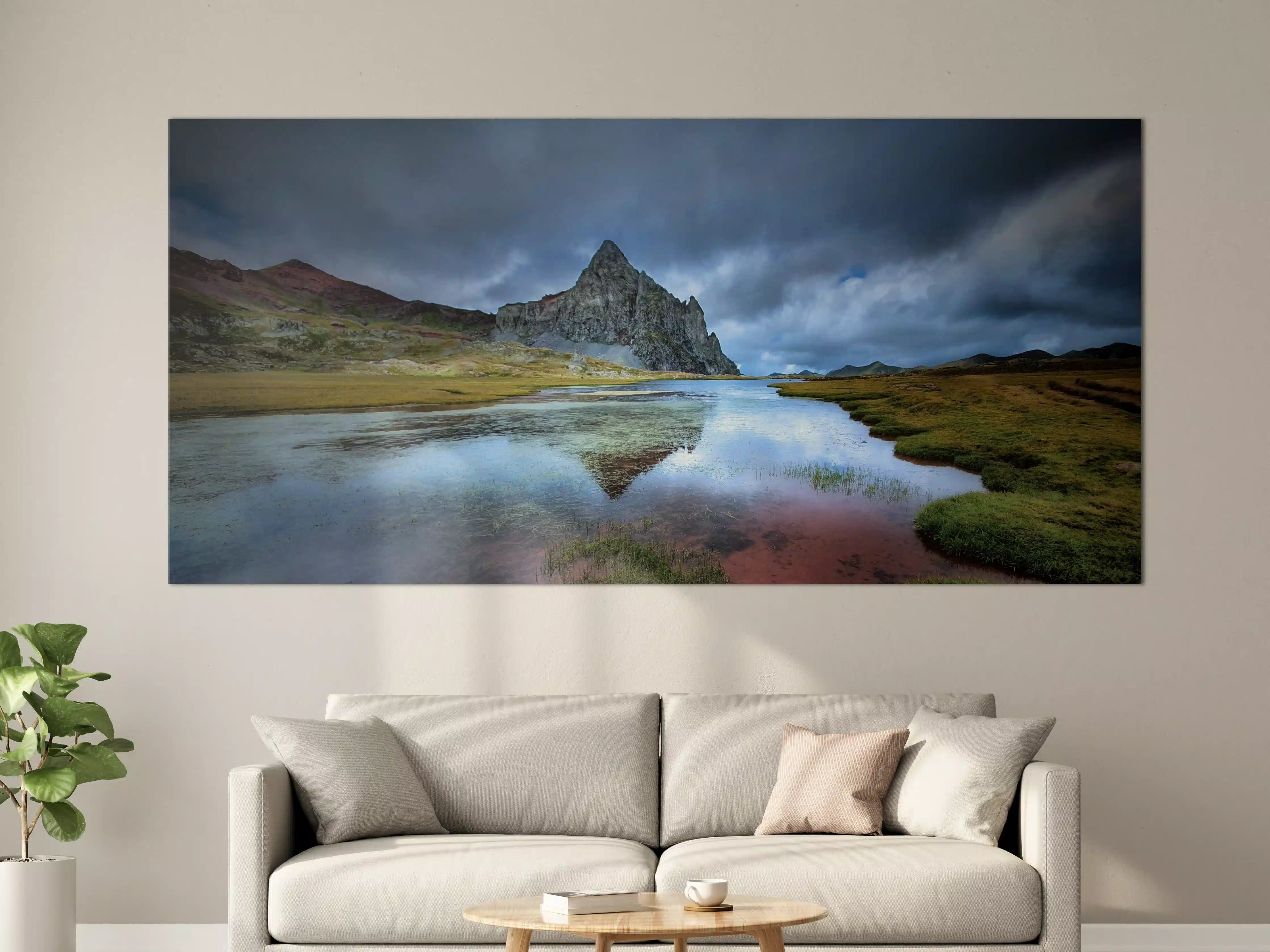 Große Wandbilder - Majestätischer Berg mit spiegelnder Seenlandschaft