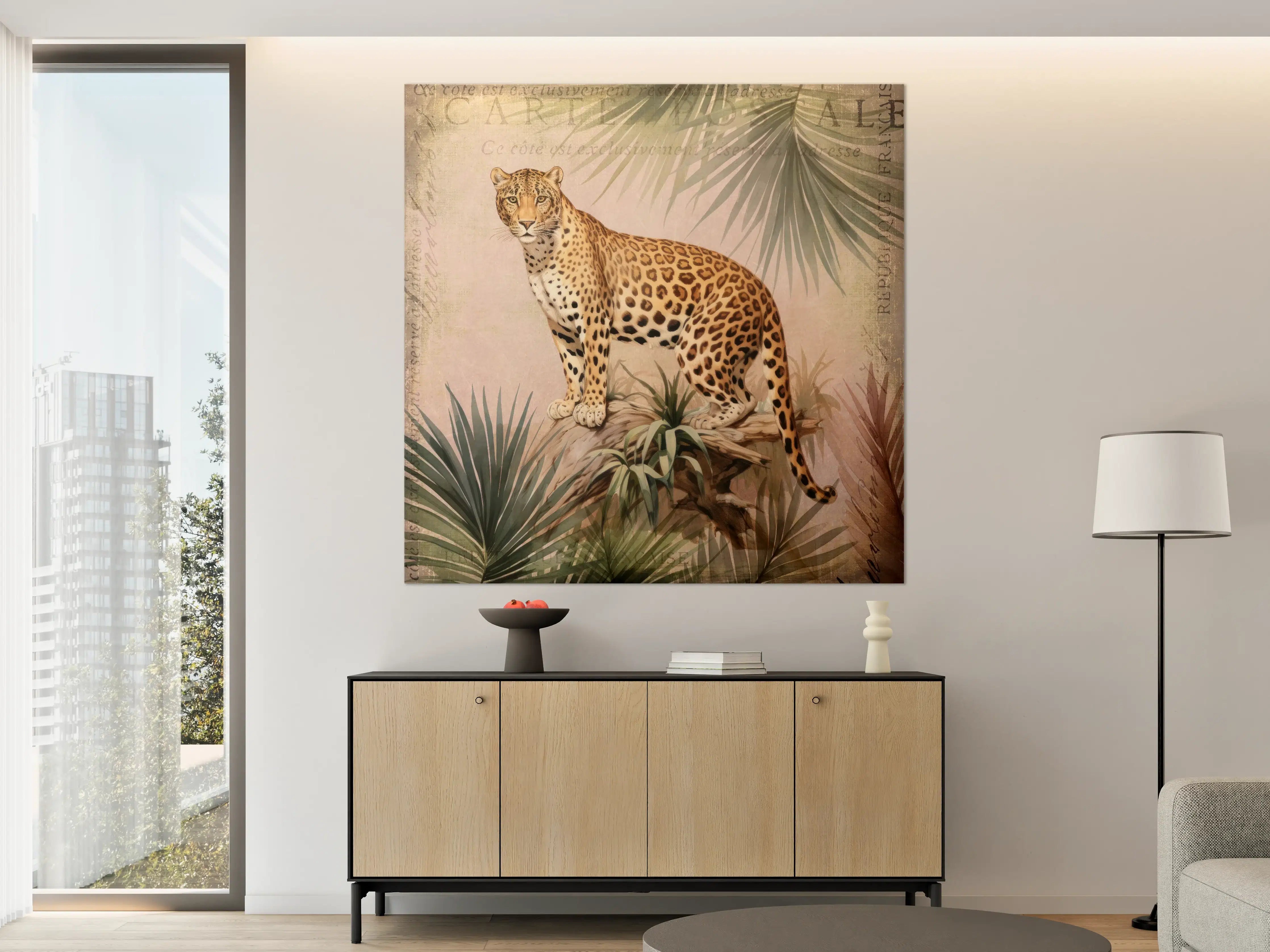 Große Wandbilder - Majestätischer Leopard in Naturkulisse