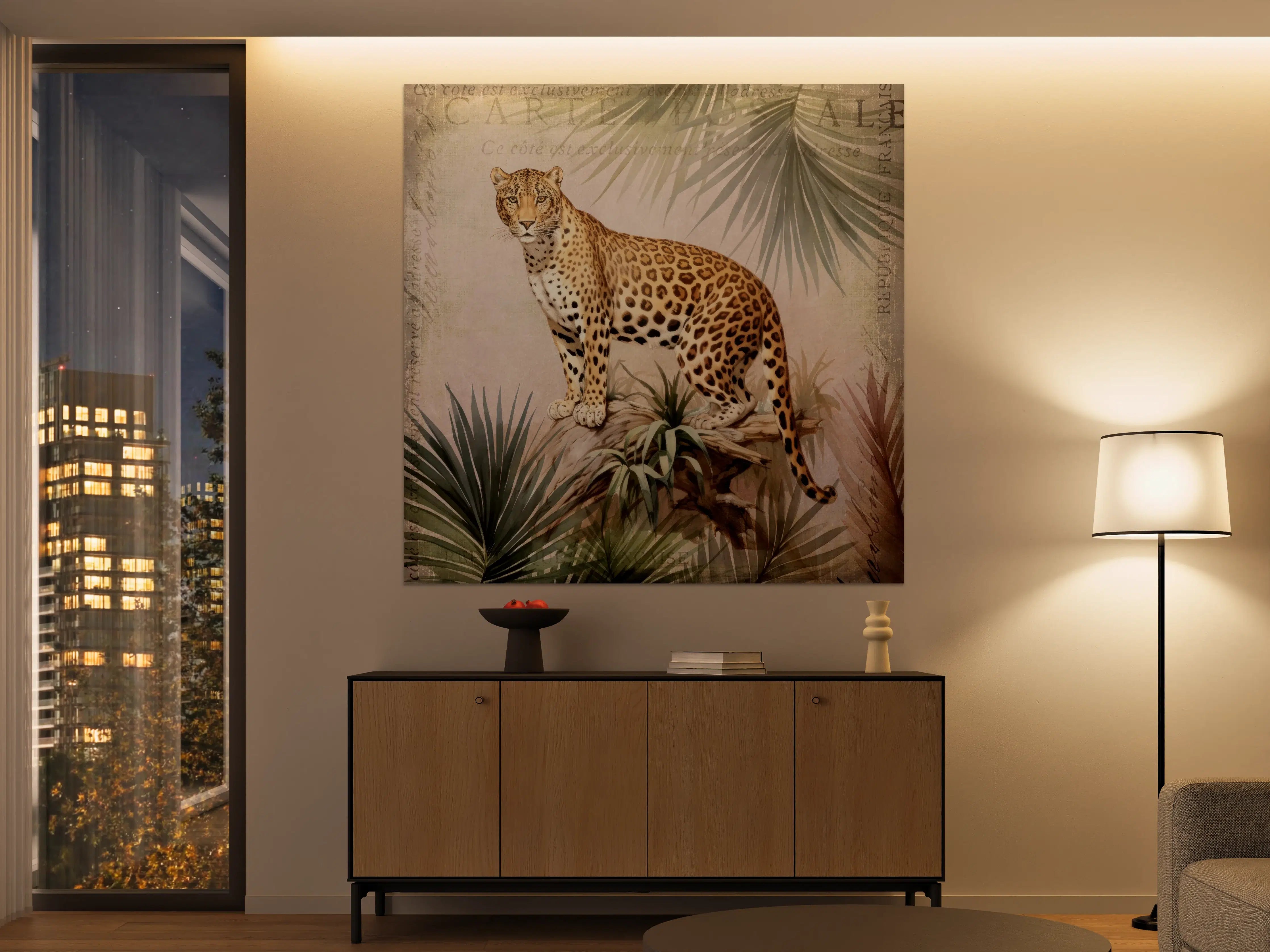 Große Wandbilder - Majestätischer Leopard in Naturkulisse