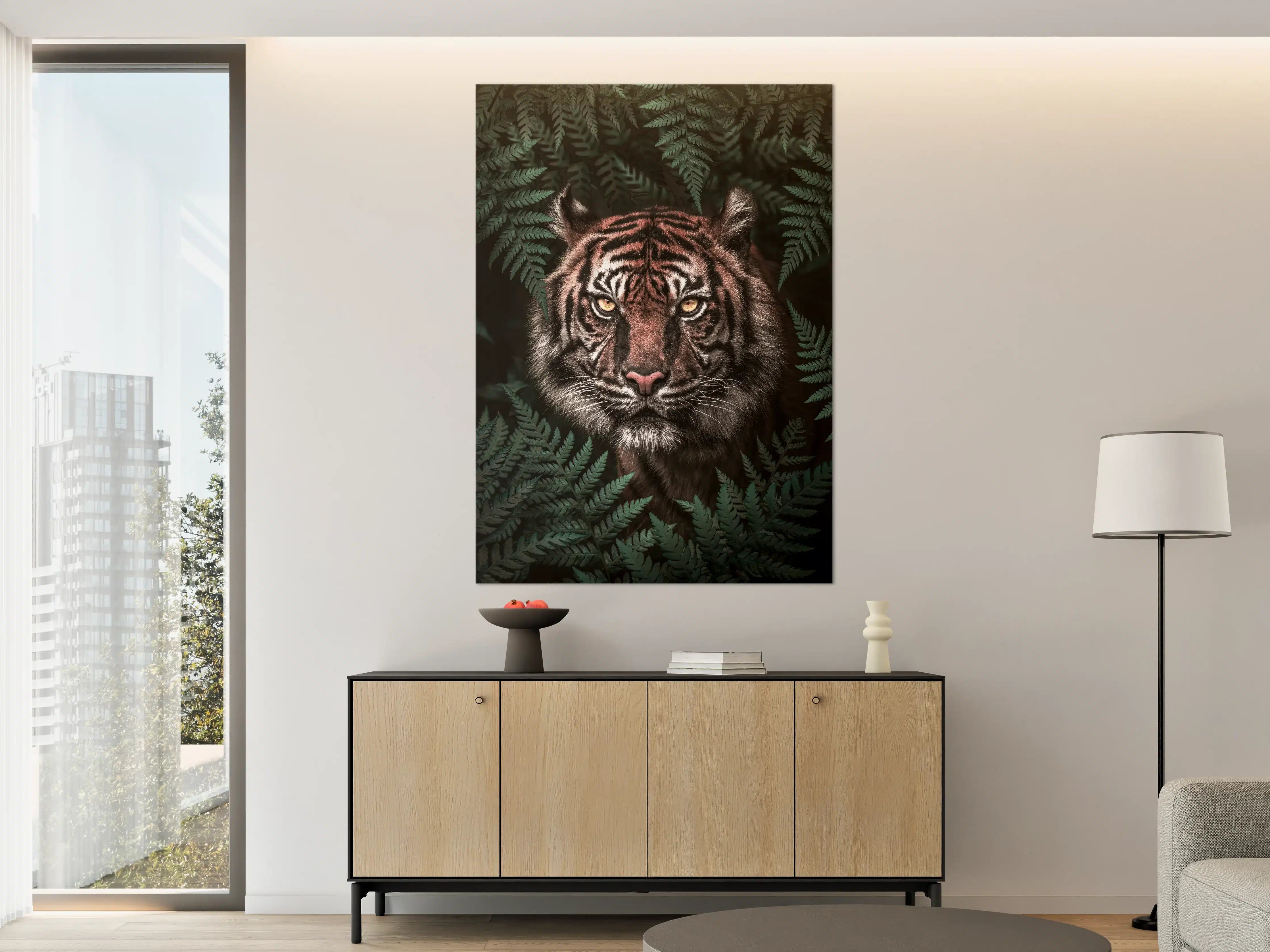 Große Wandbilder - Majestätischer Tiger in Dschungelumgebung