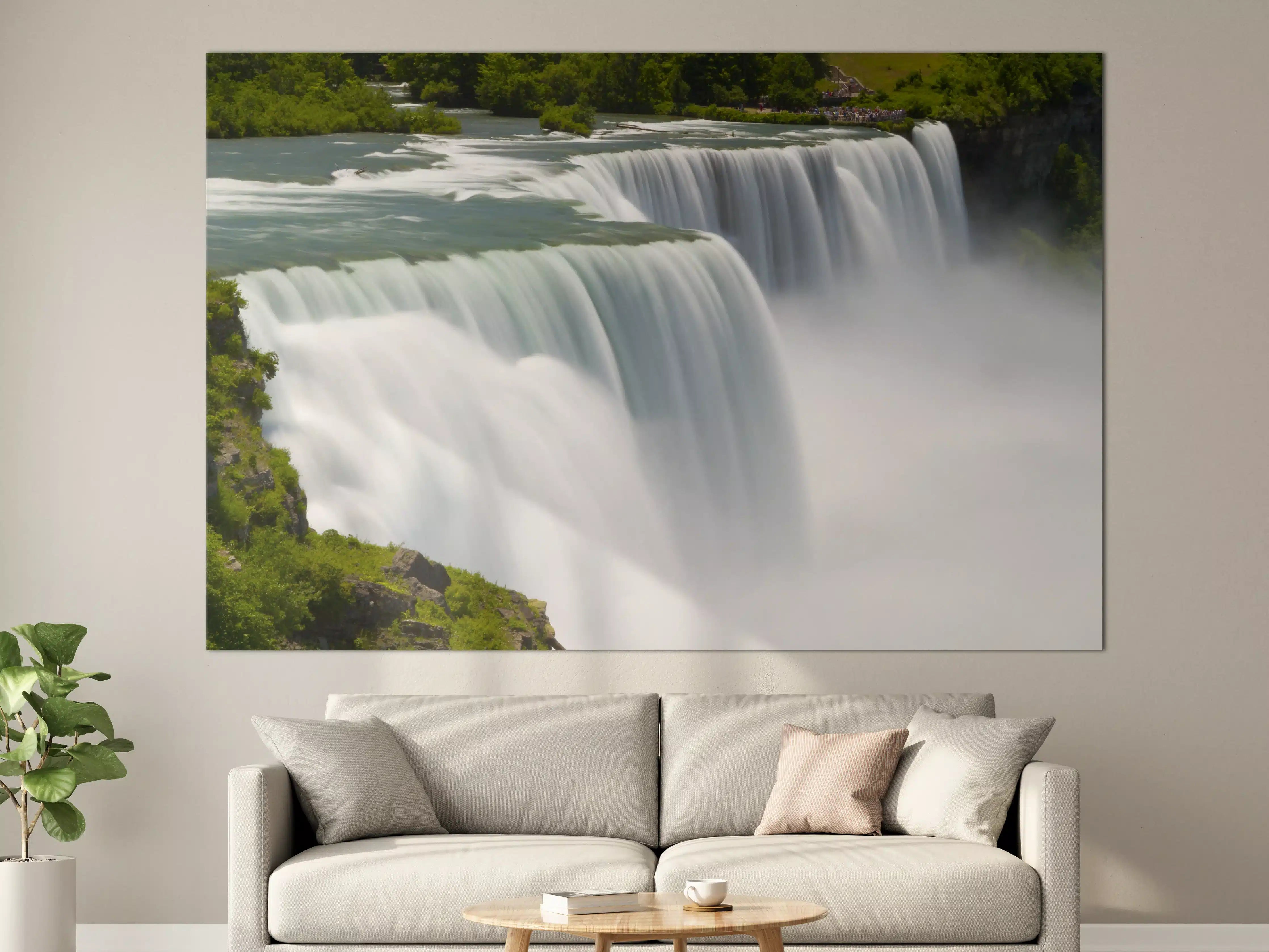 Große Wandbilder - Majestätischer Wasserfall in grünem Umfeld