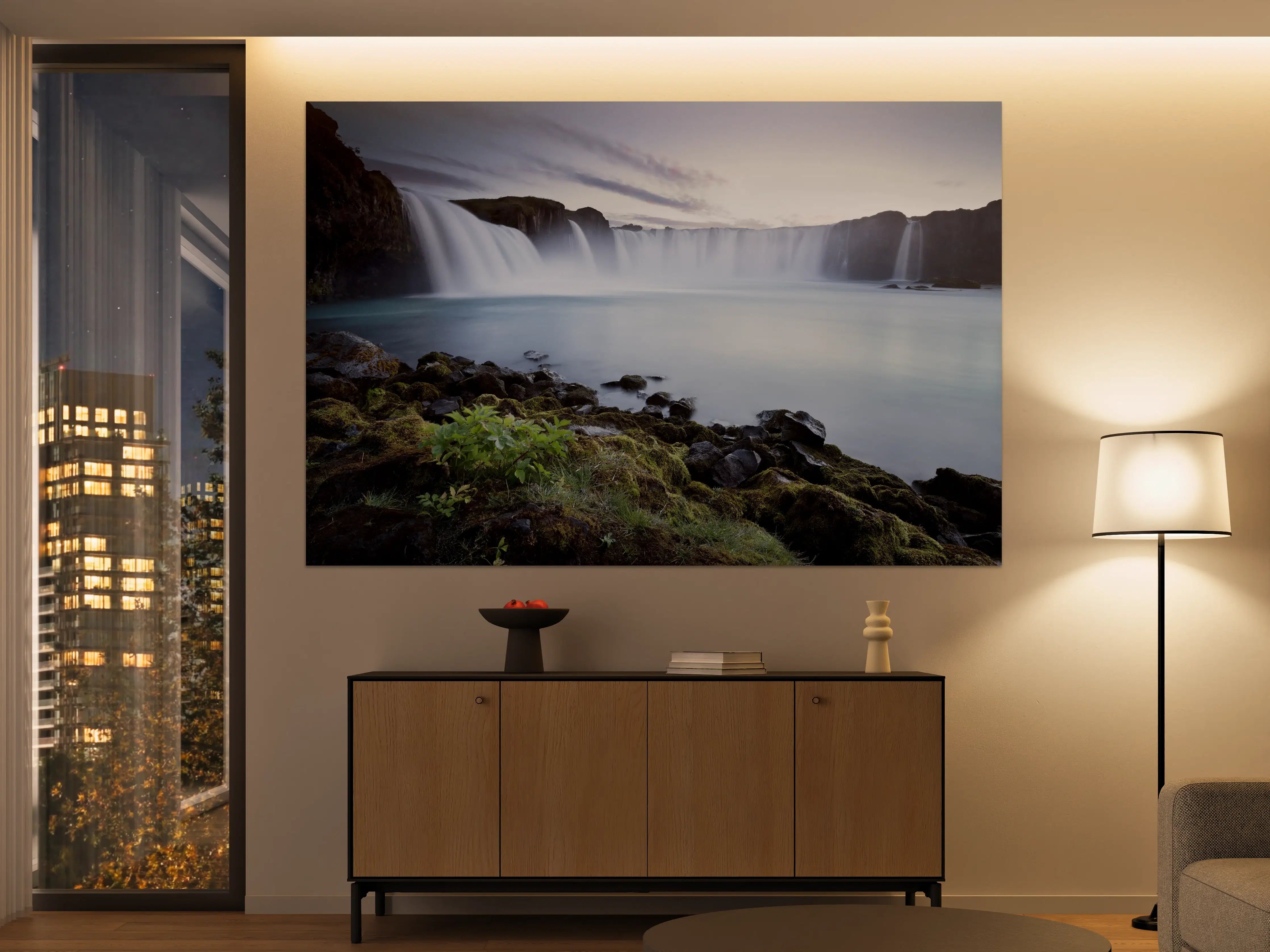 Große Wandbilder - Majestätischer Wasserfall in naturbelassener Umgebung