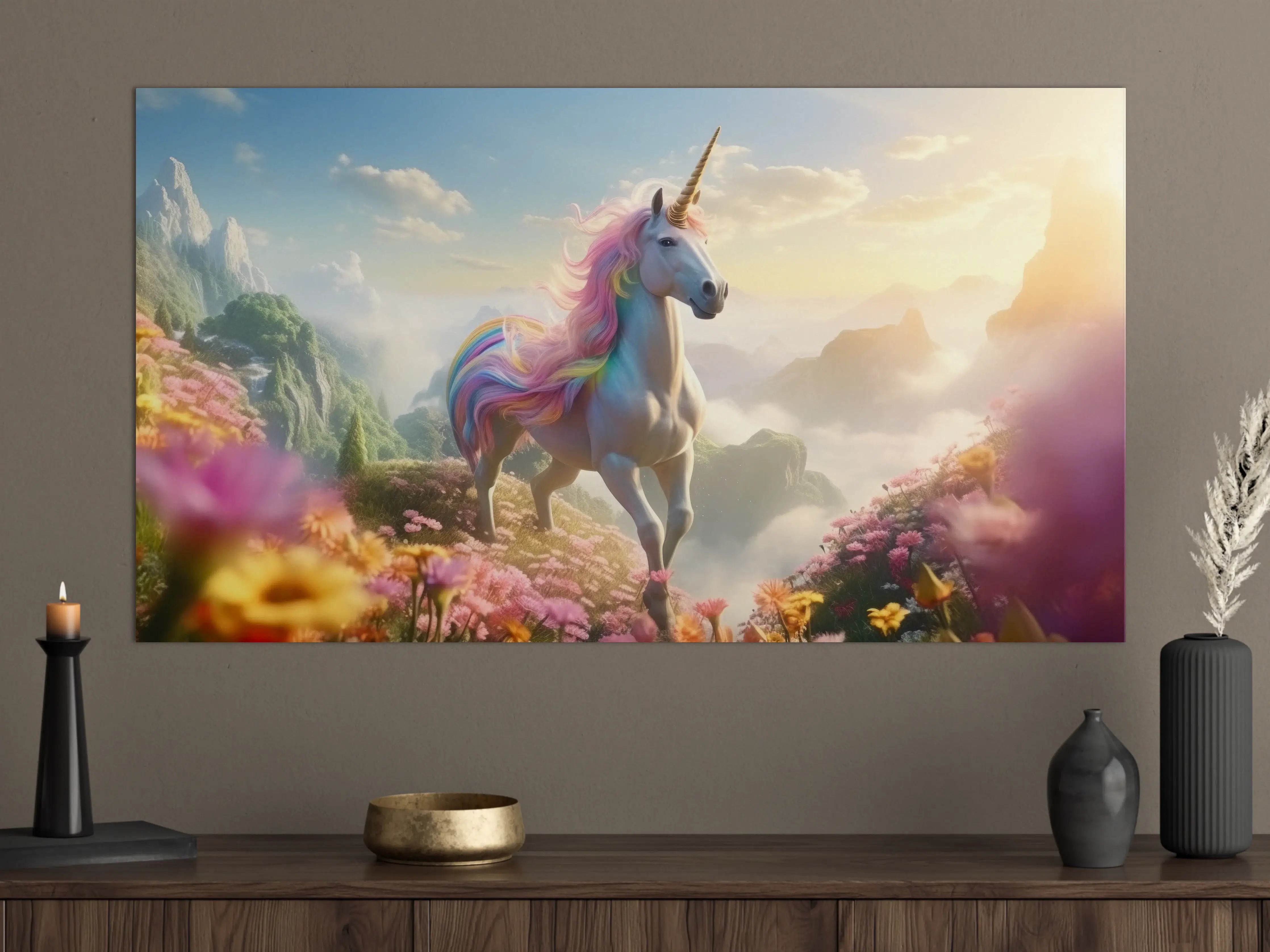 Große Wandbilder - Majestischer Einhorn im märchenhaften Himmel