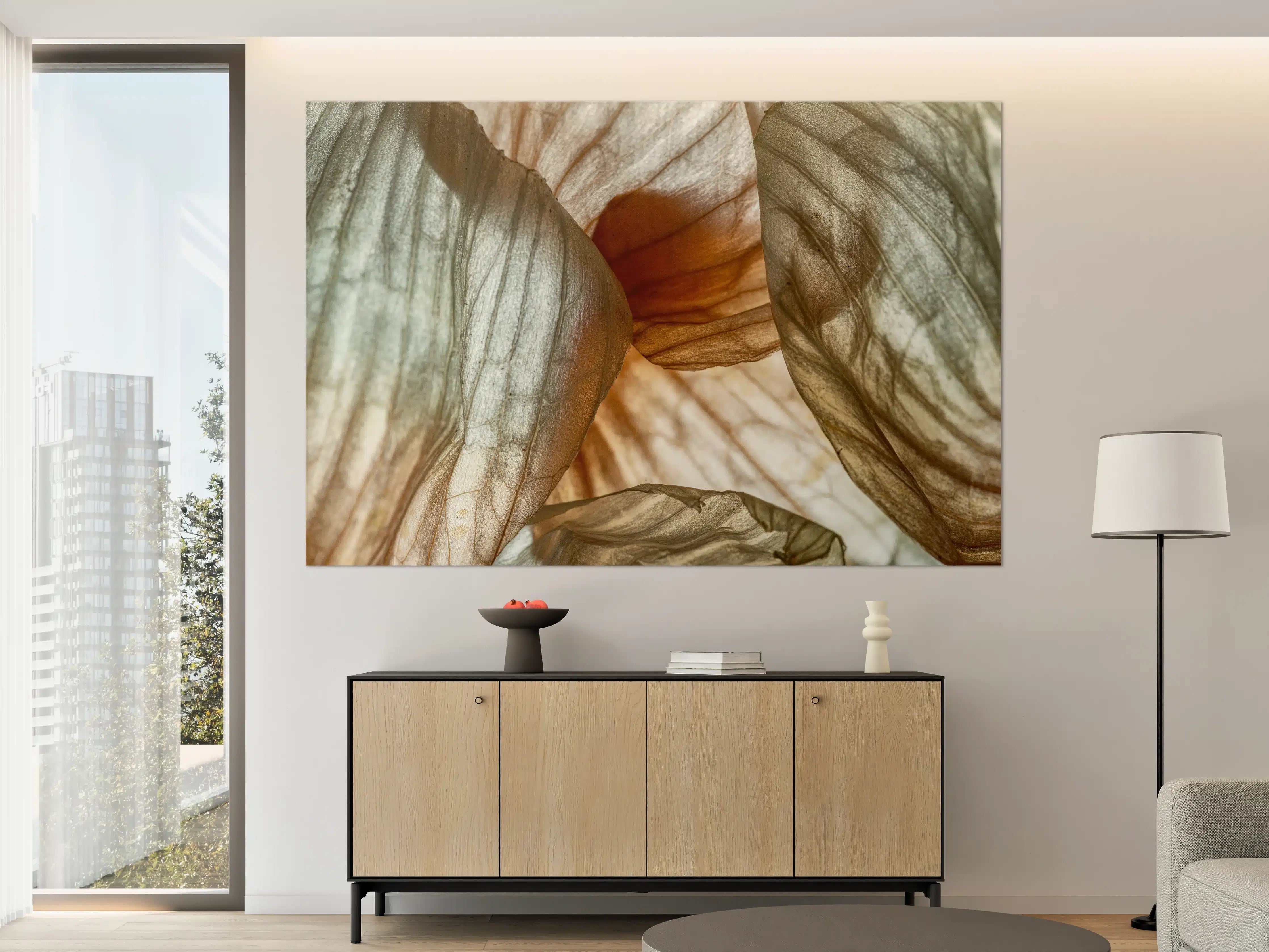 Große Wandbilder - Makrofotografie der Schalenblatttextur einer Zwiebel