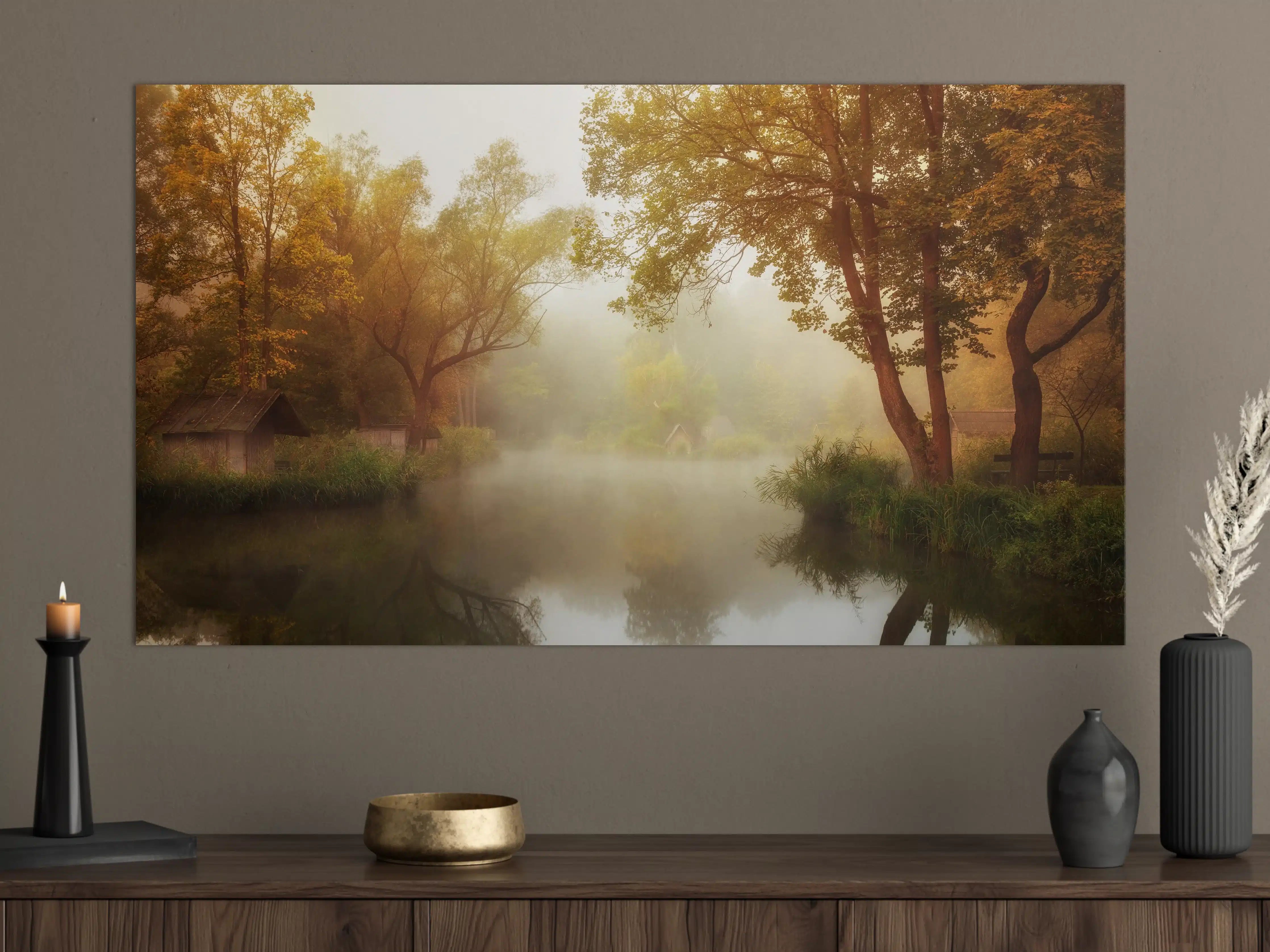 Große Wandbilder - Malerische Herbstlandschaft am Fluss