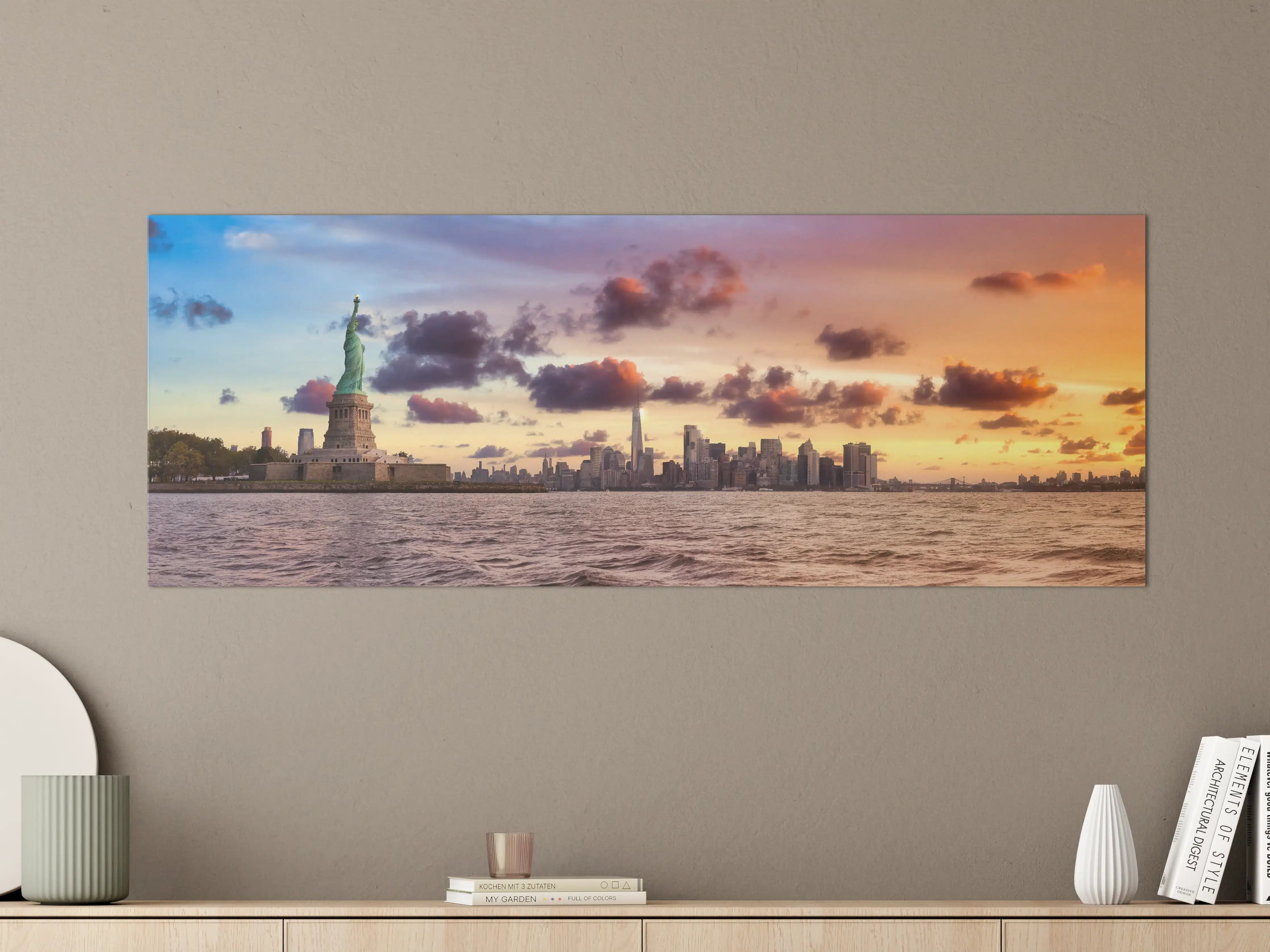 Große Wandbilder - Manhattan Skyline Sonnenuntergang