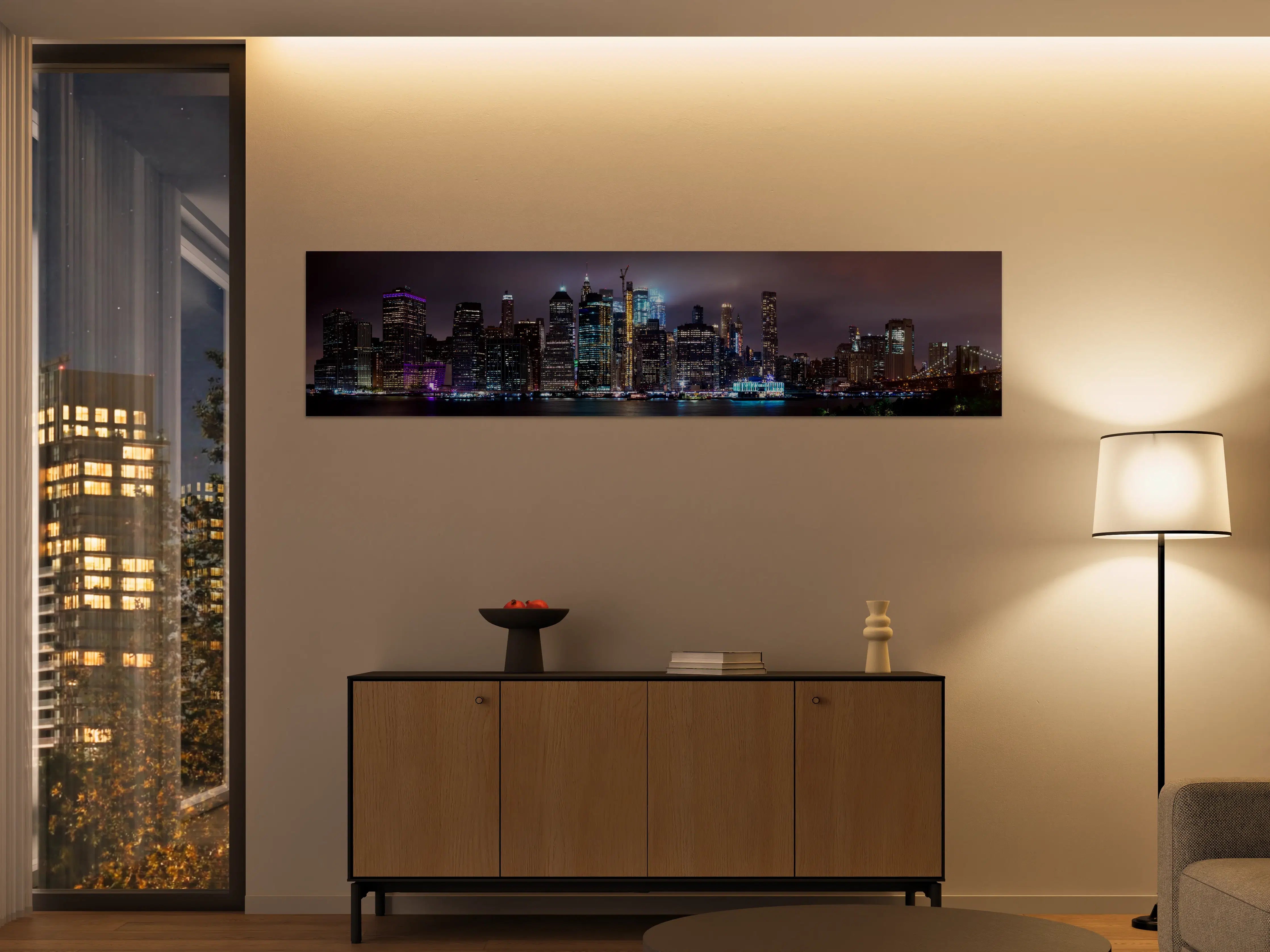 Große Wandbilder - Manhattan Skyline – Stadt der Lichter