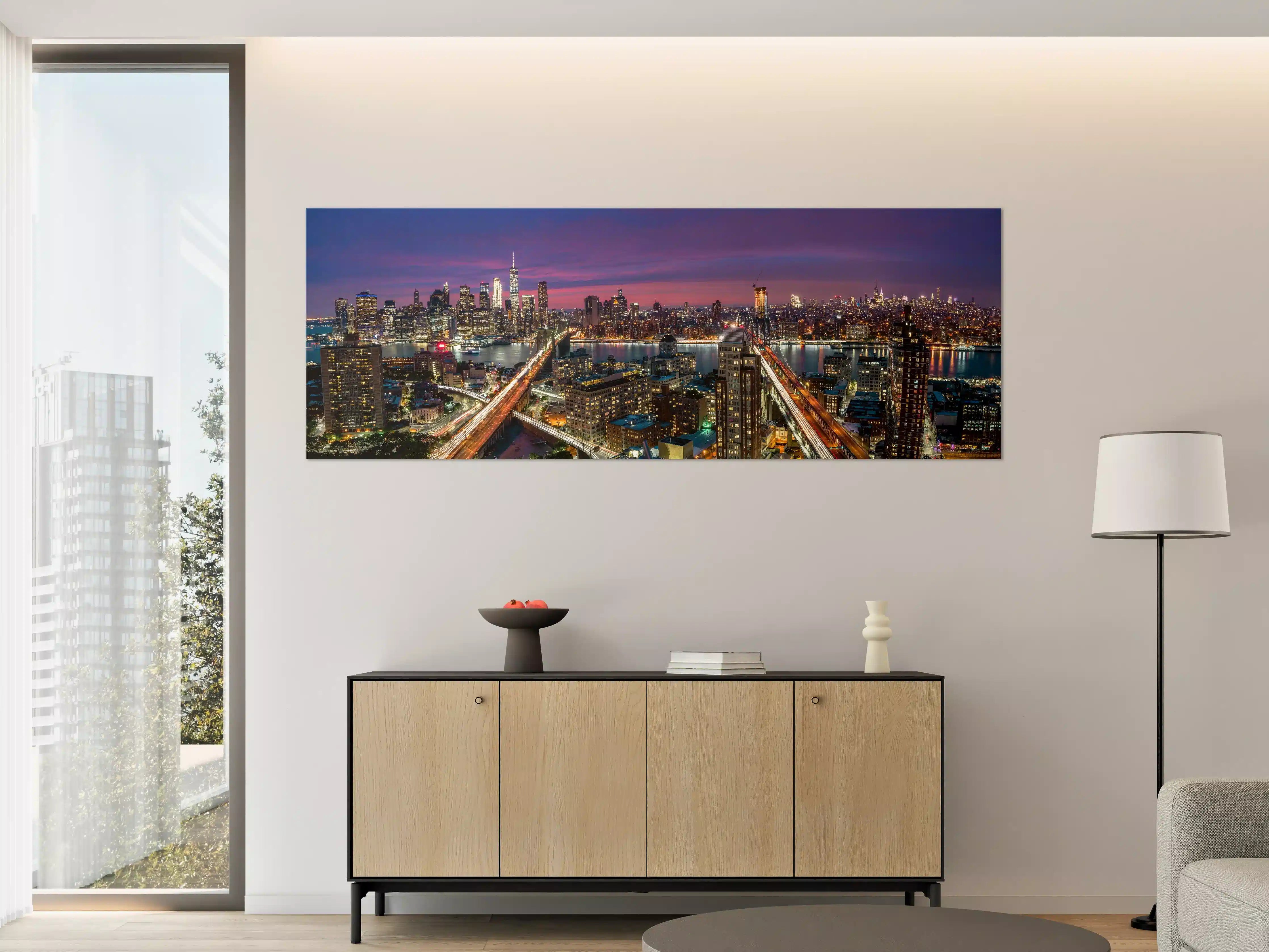 Große Wandbilder - Manhattan Skyline bei Dämmerung