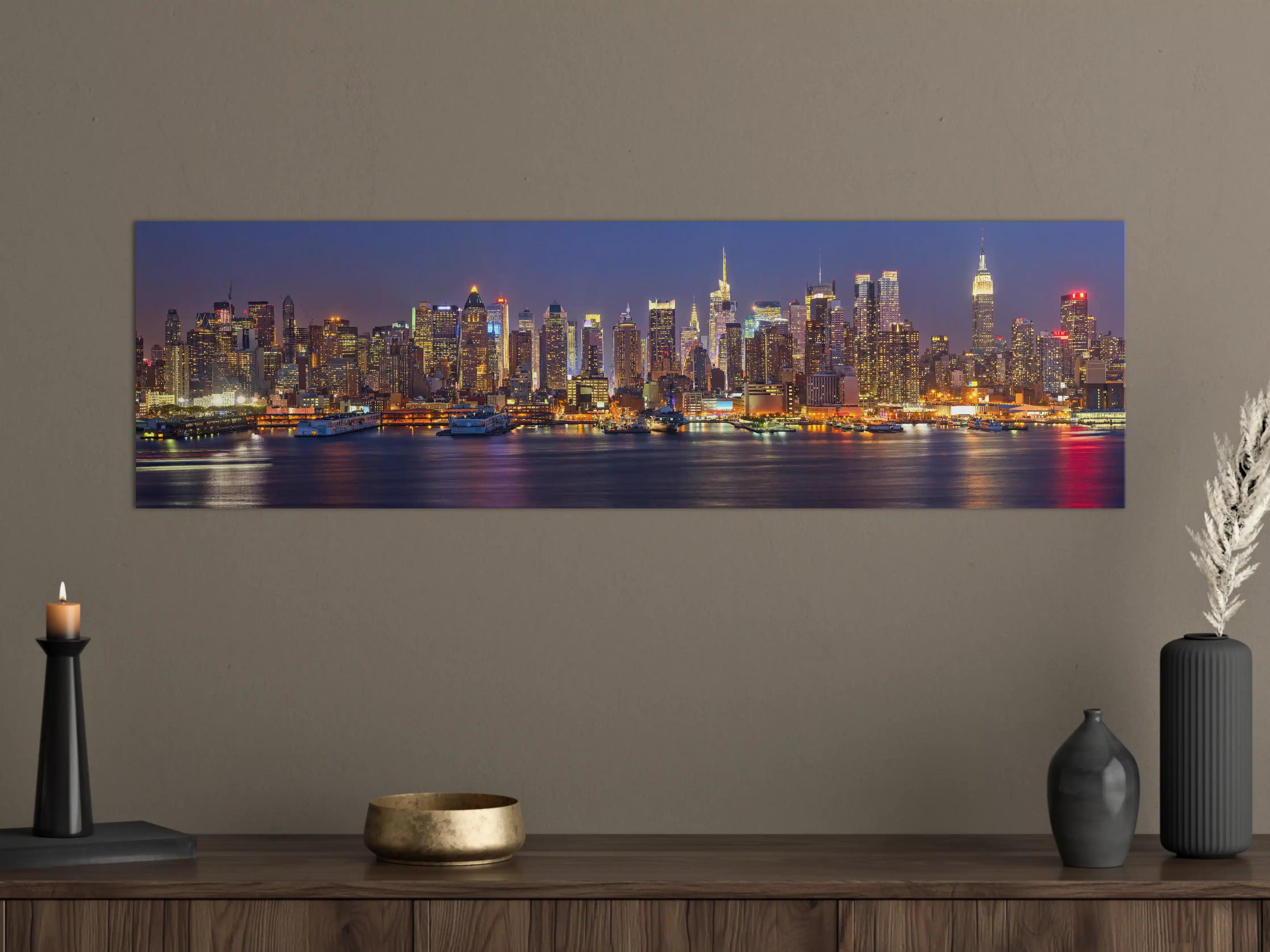Große Wandbilder - Manhattan Skyline bei Nacht