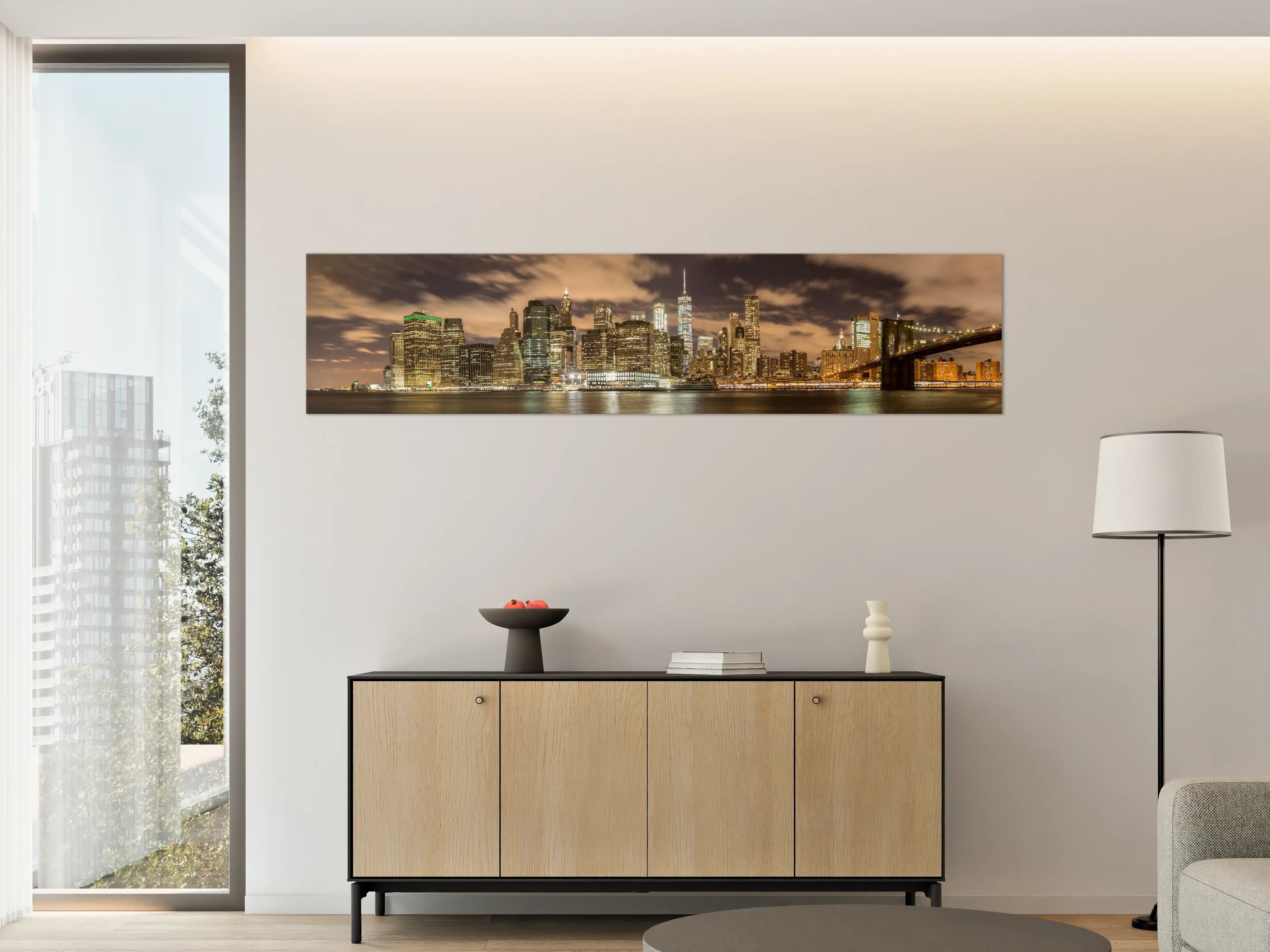 Große Wandbilder - Manhattan Skyline im Glanz der Nacht