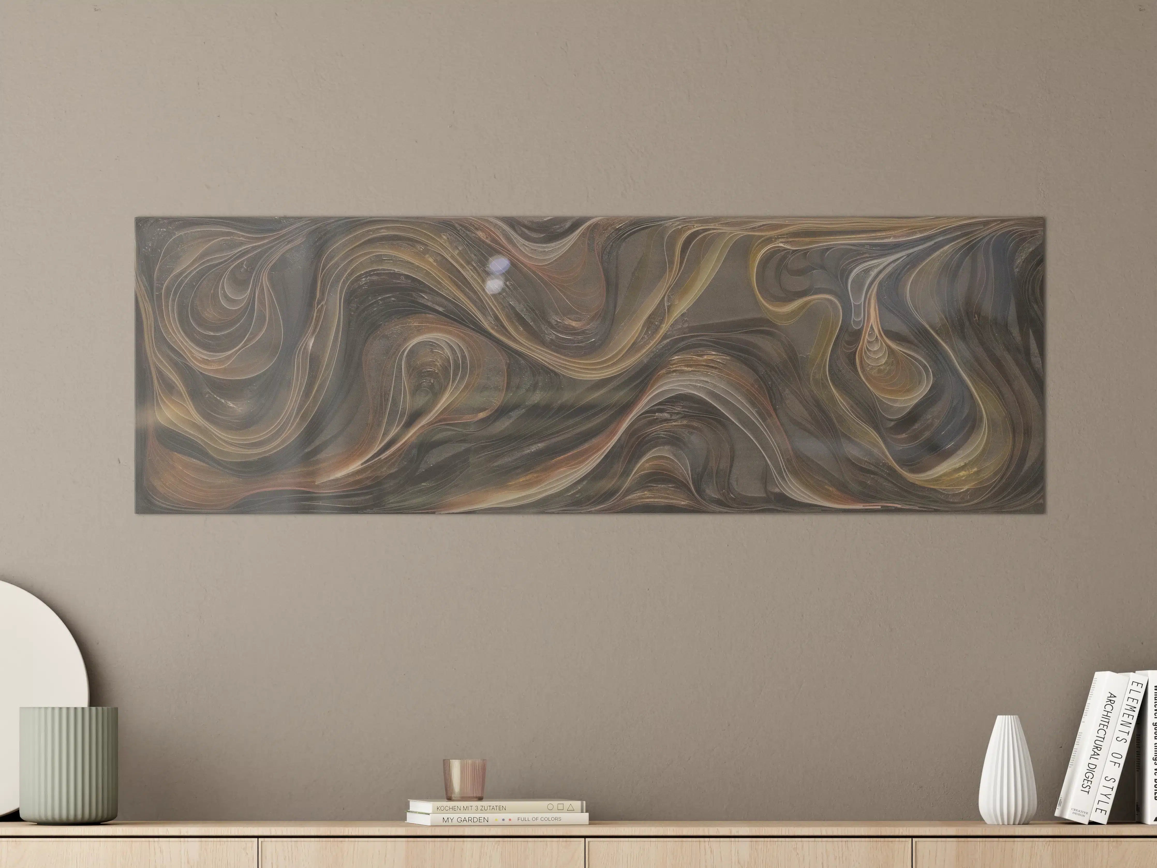 Große Wandbilder - Marble Swirl in Dunkel- und Erdtönen