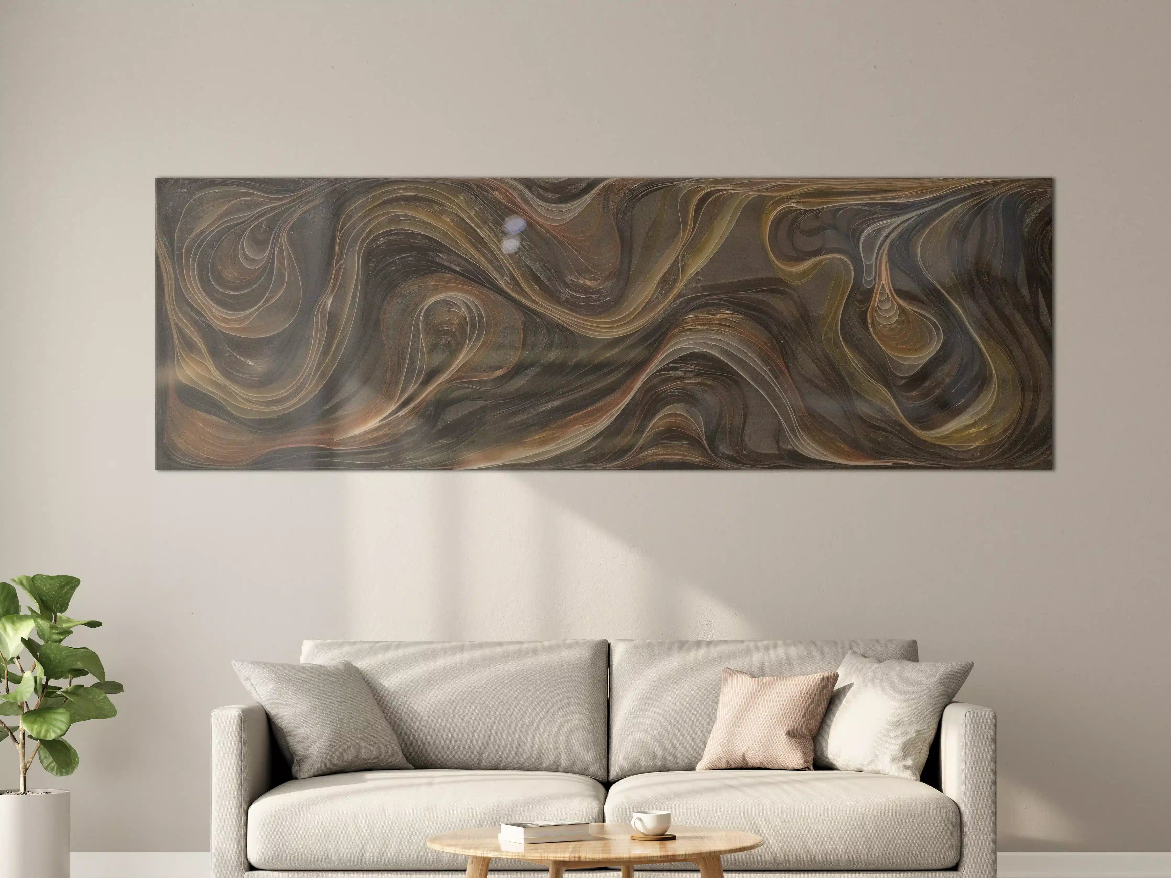 Große Wandbilder - Marble Swirl in Dunkel- und Erdtönen