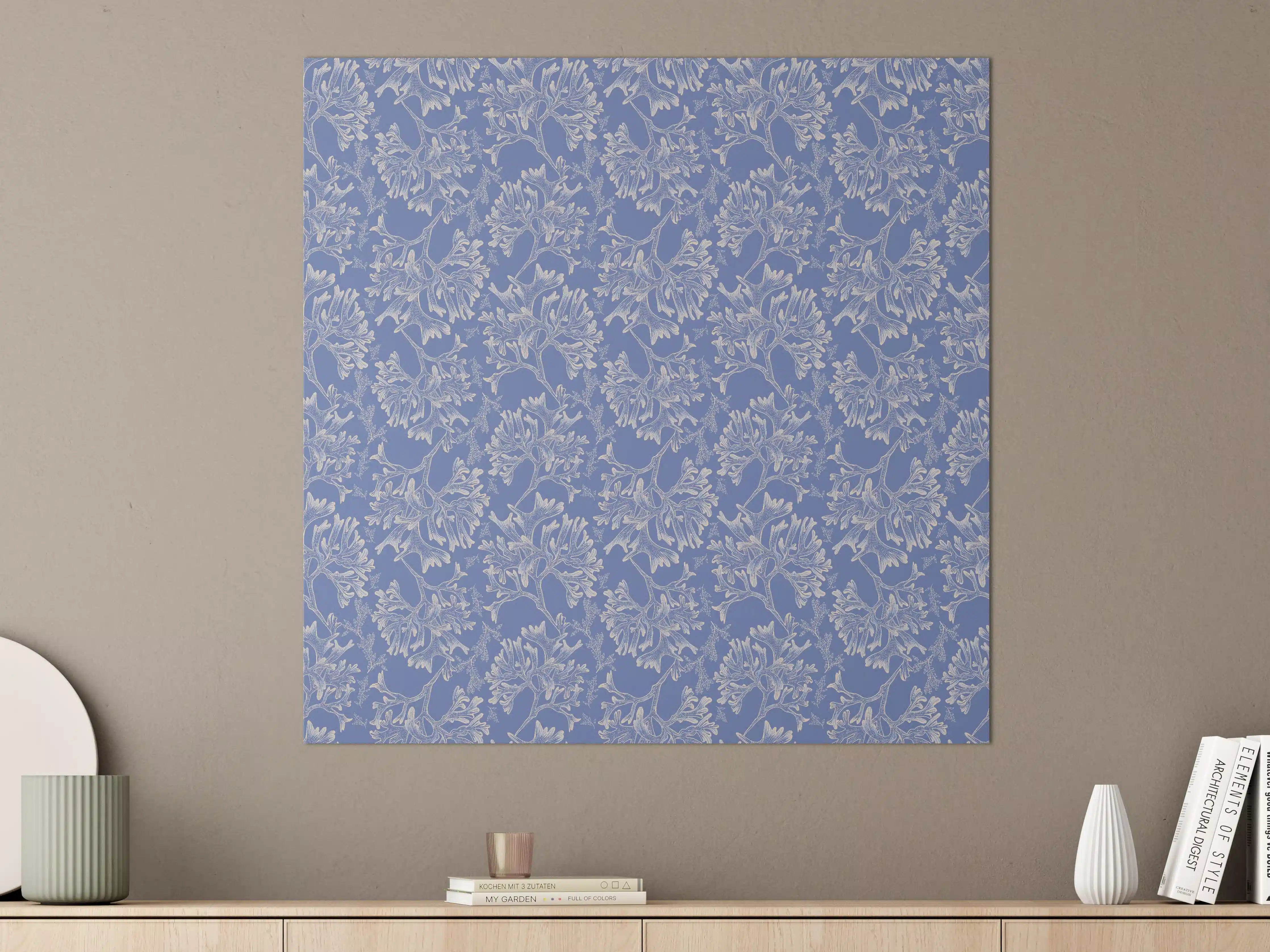 Große Wandbilder - Marineblaues Korallenmuster