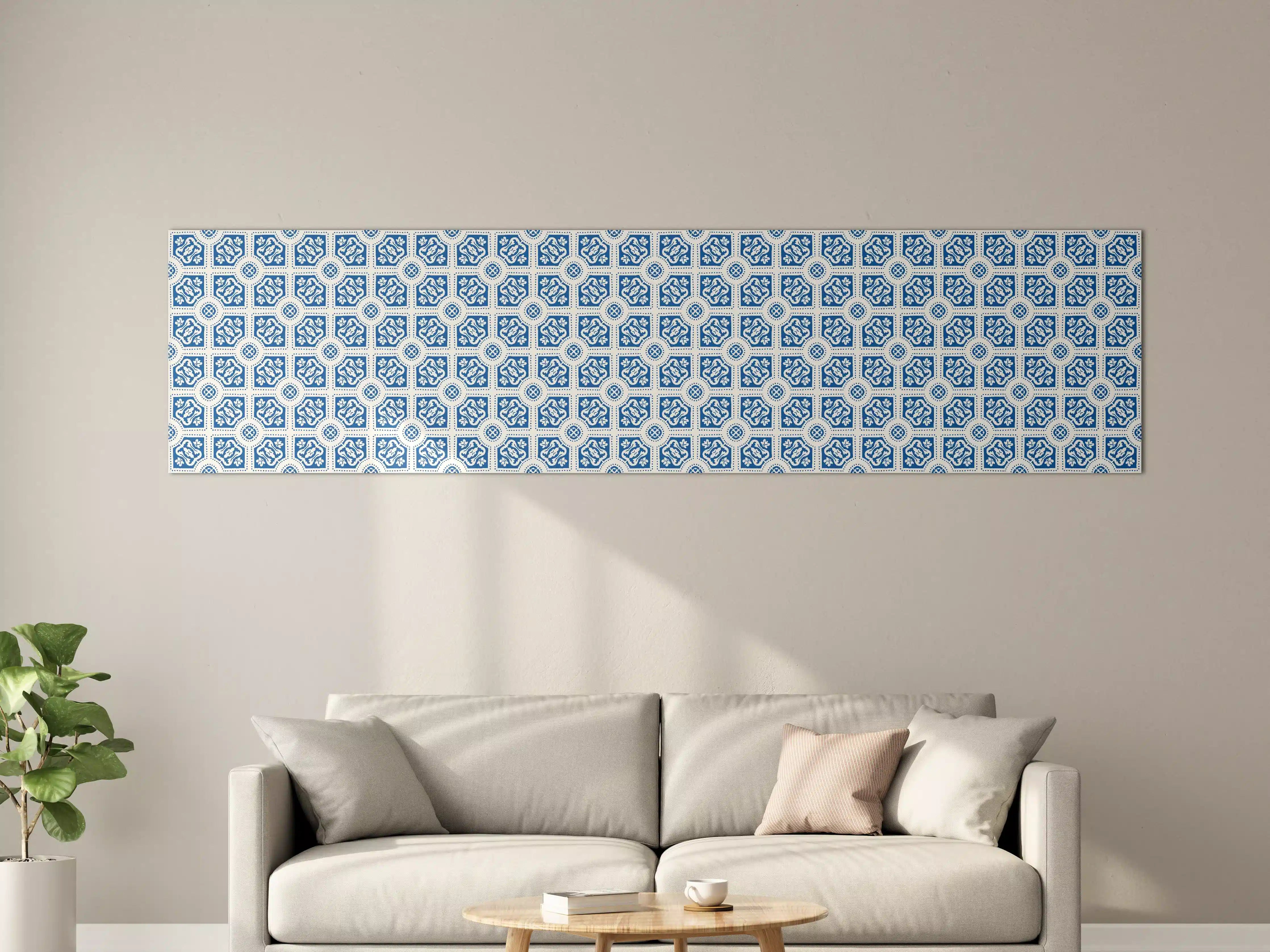 Große Wandbilder - Maritimes Azur-Muster