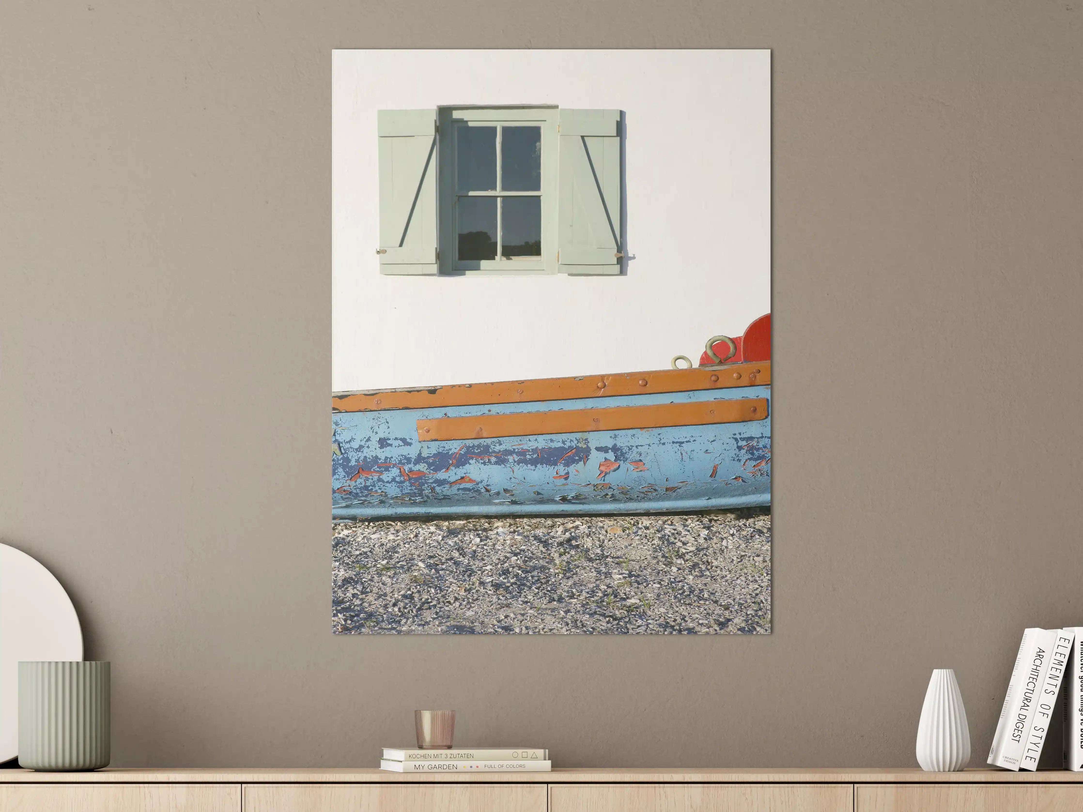 Große Wandbilder - Maritimes Fenster & Boot