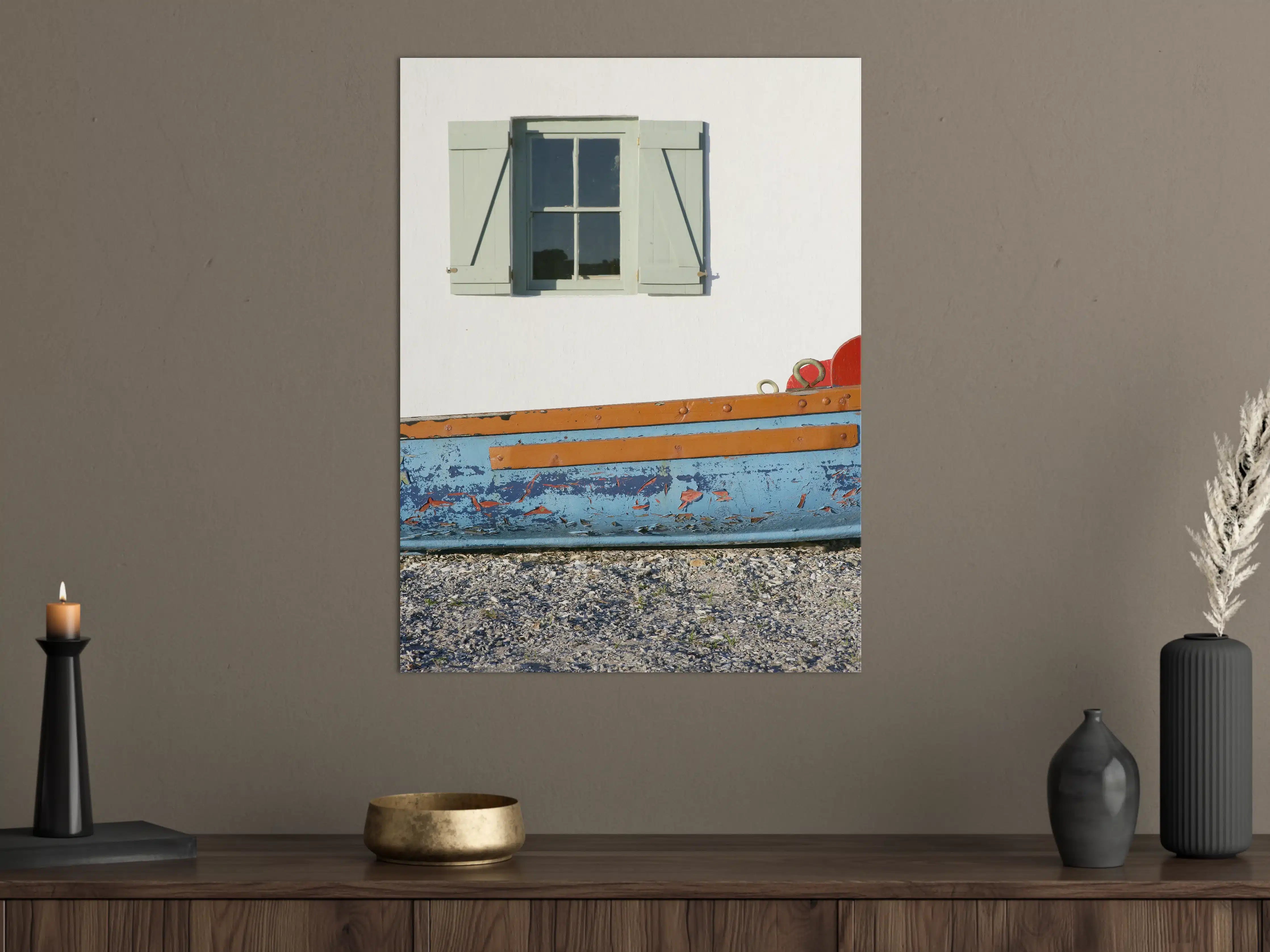 Große Wandbilder - Maritimes Fenster & Boot