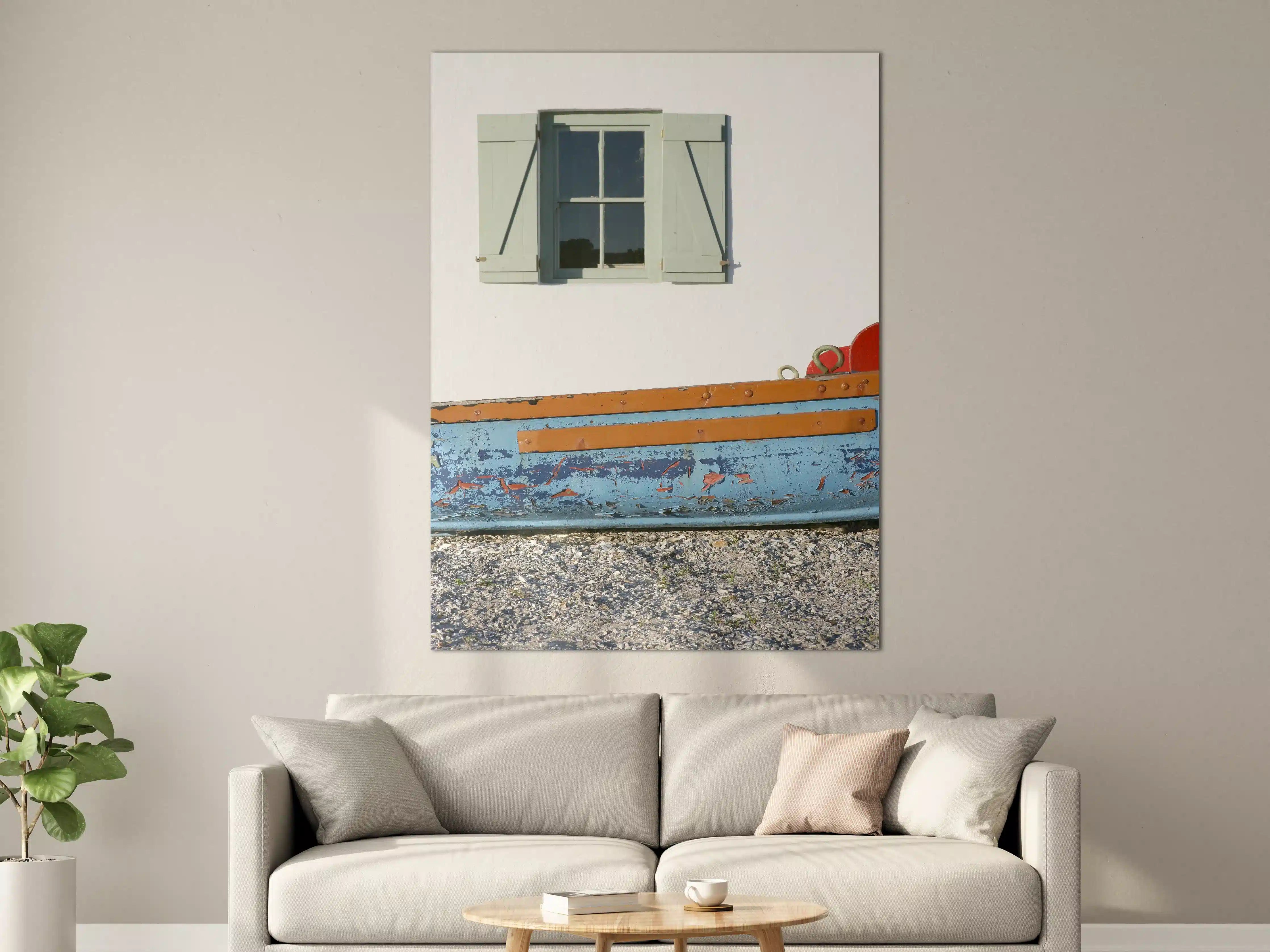 Große Wandbilder - Maritimes Fenster & Boot