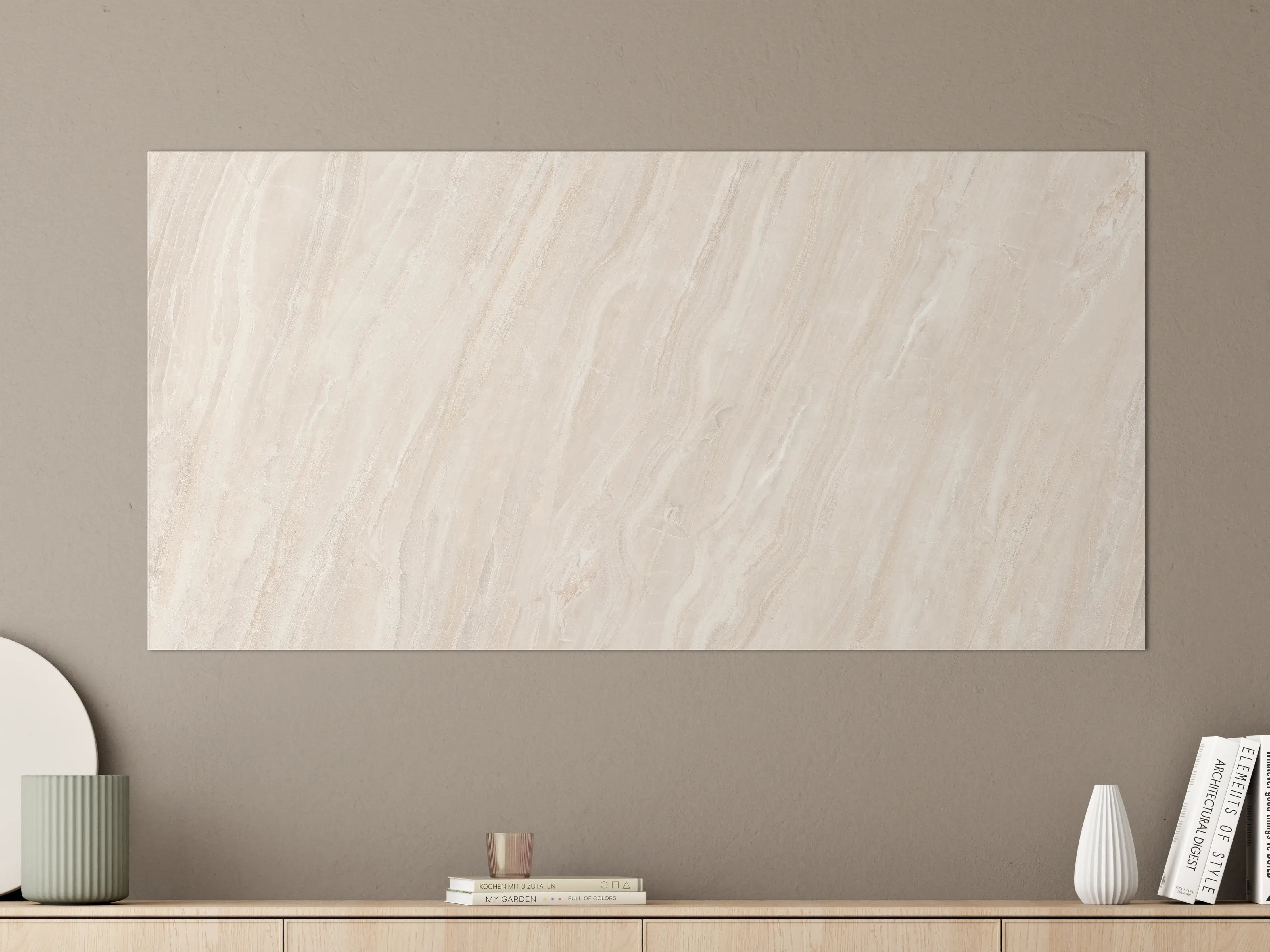 Große Wandbilder - Marmor Creme Travertin Textur