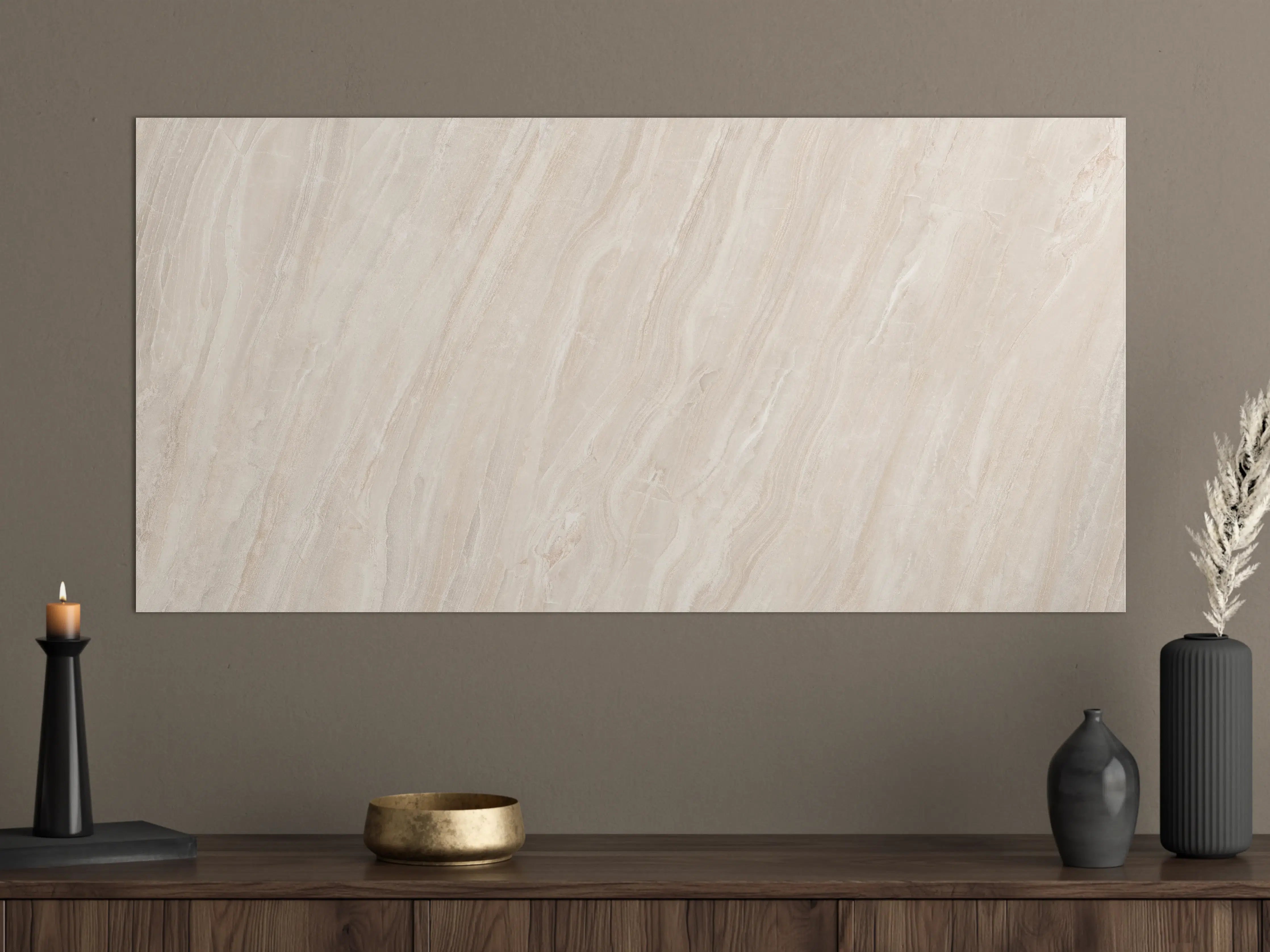 Große Wandbilder - Marmor Creme Travertin Textur