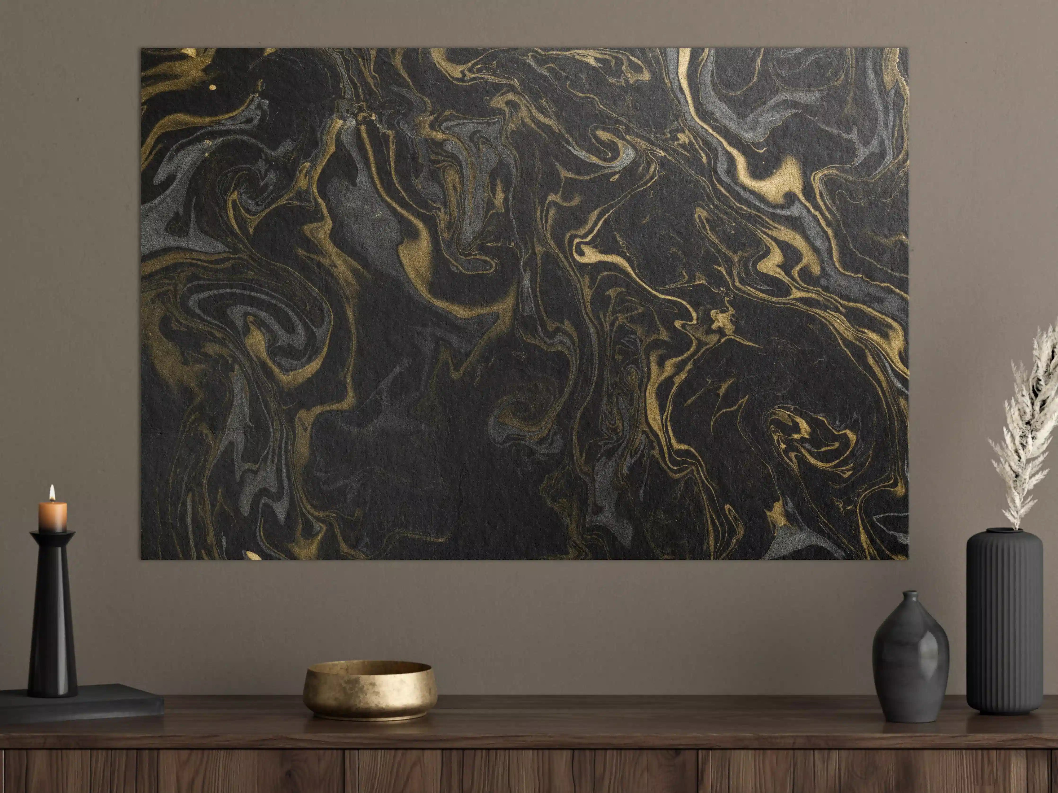 Große Wandbilder - Marmor mit antikem goldenen und weißen Muster