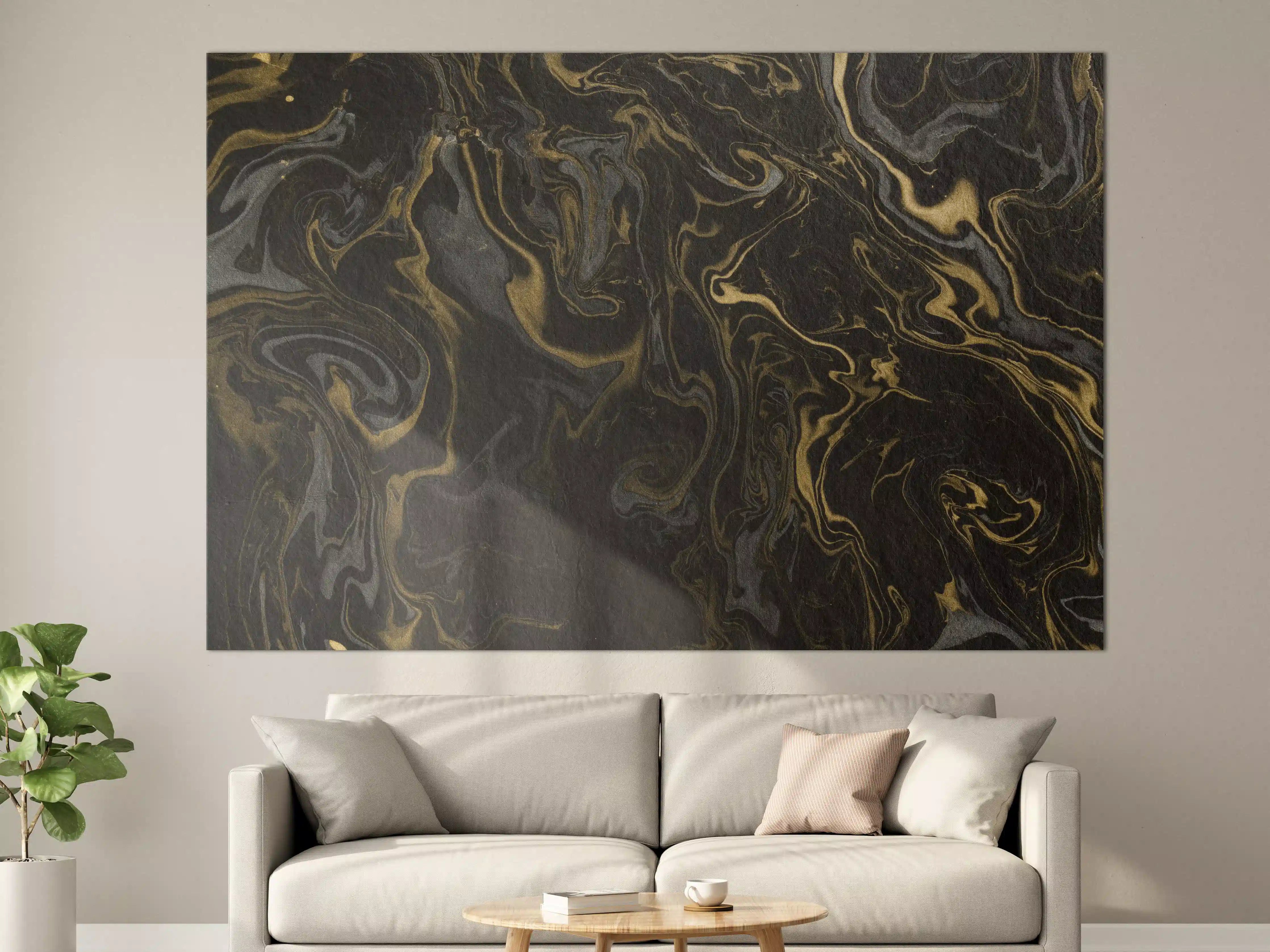 Große Wandbilder - Marmor mit antikem goldenen und weißen Muster
