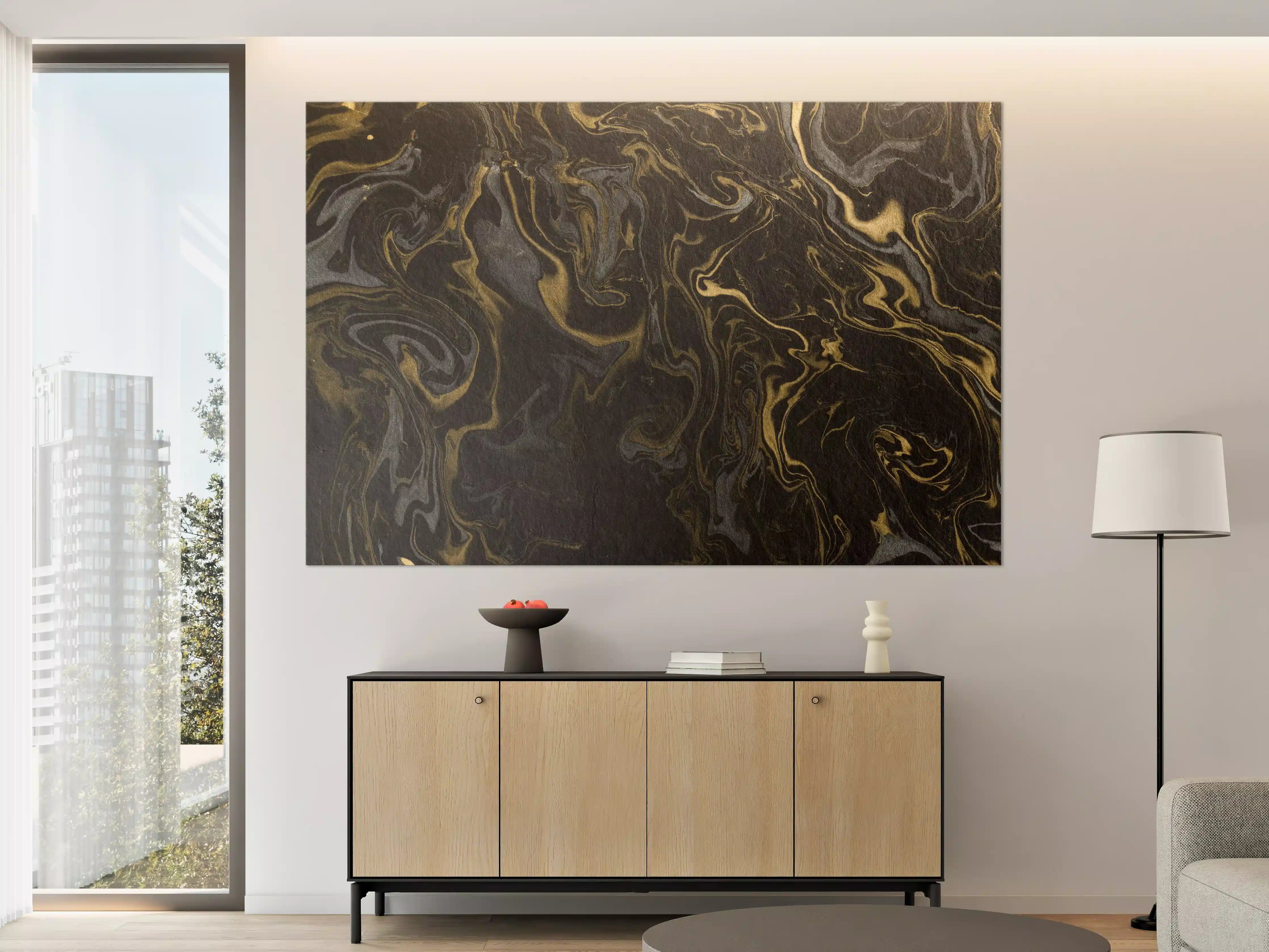 Große Wandbilder - Marmor mit antikem goldenen und weißen Muster