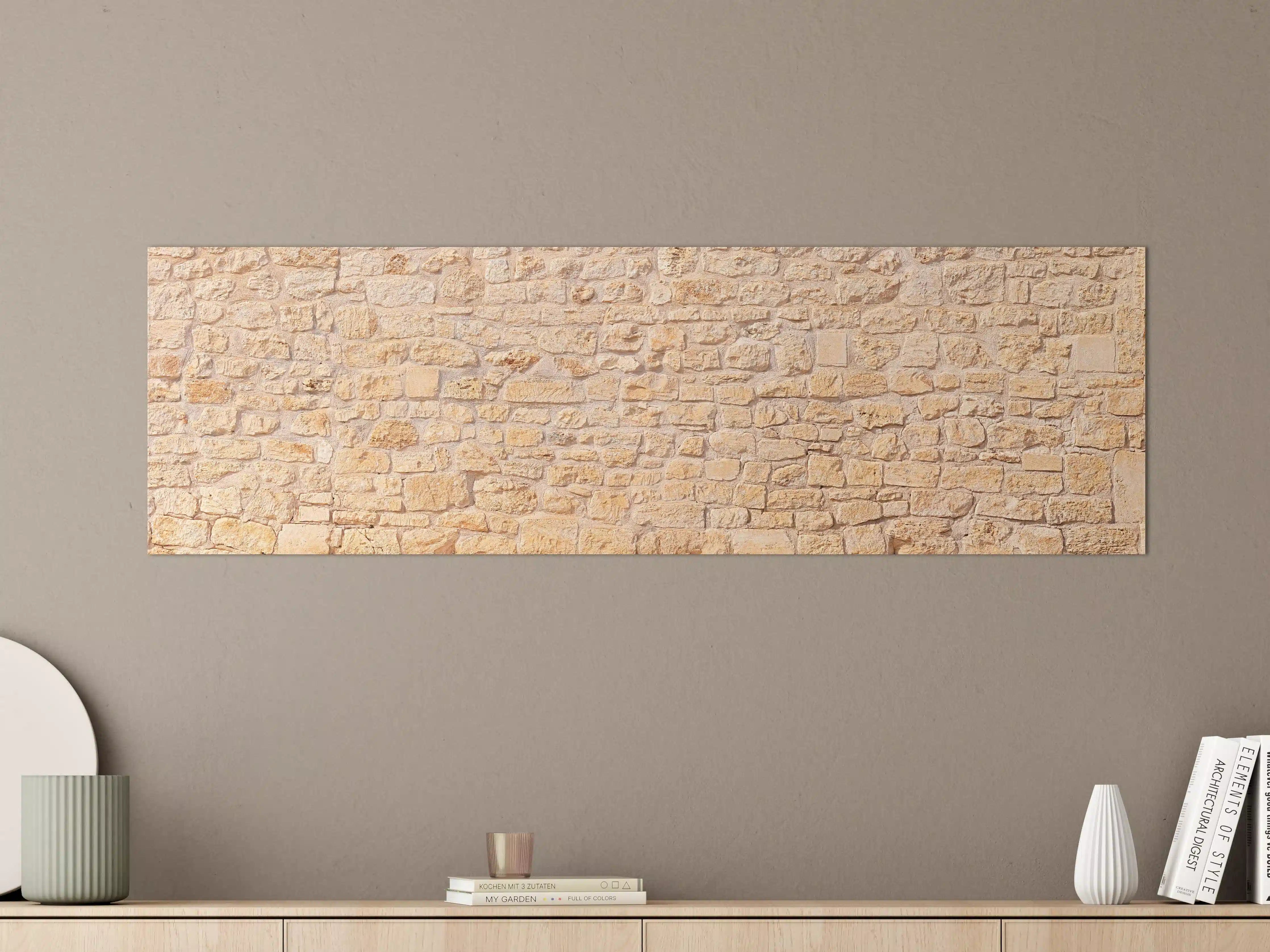 Große Wandbilder - Massive braune Steinfassade