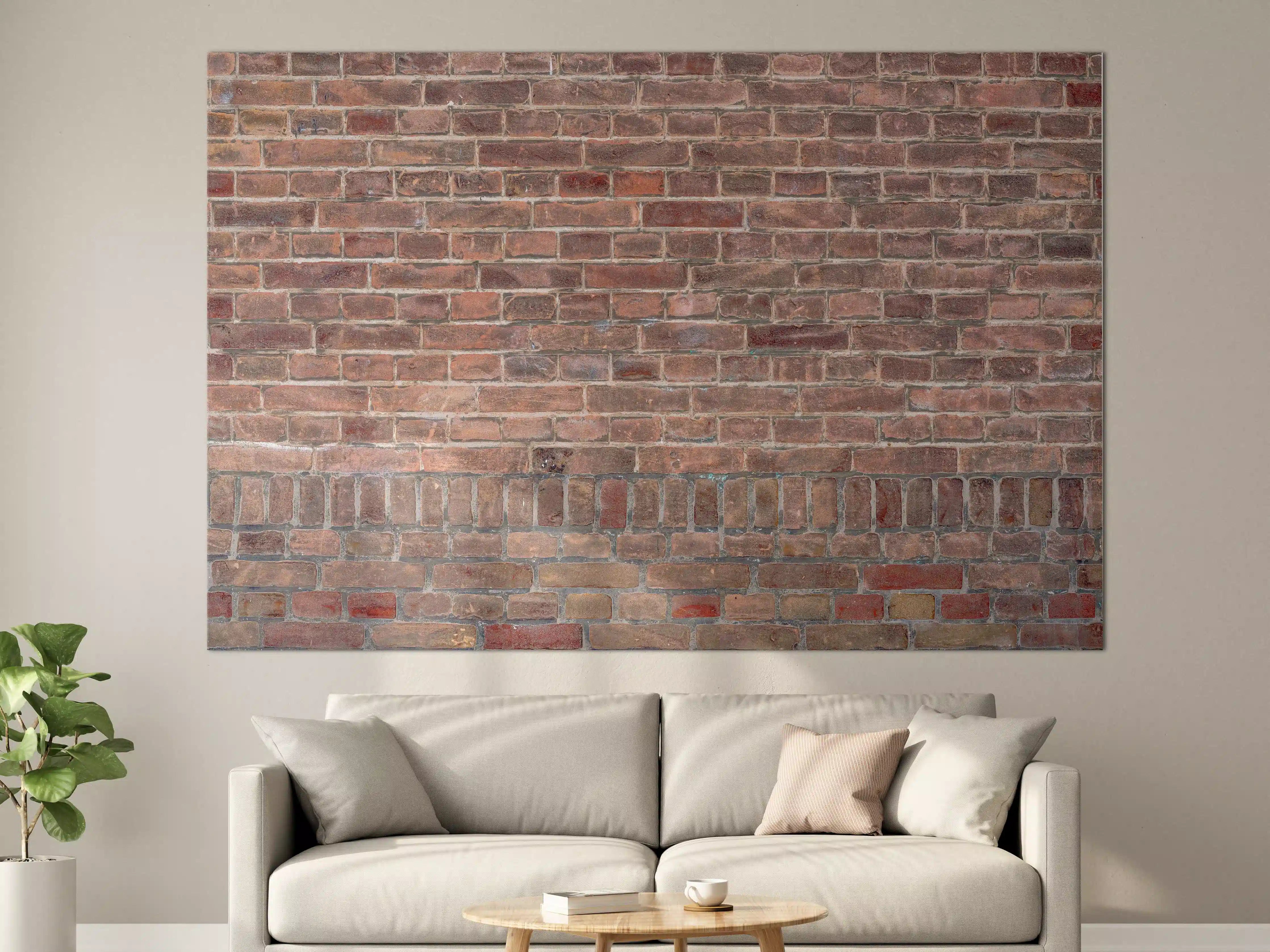 Große Wandbilder - Mauerstruktur aus alten braunen Ziegeln