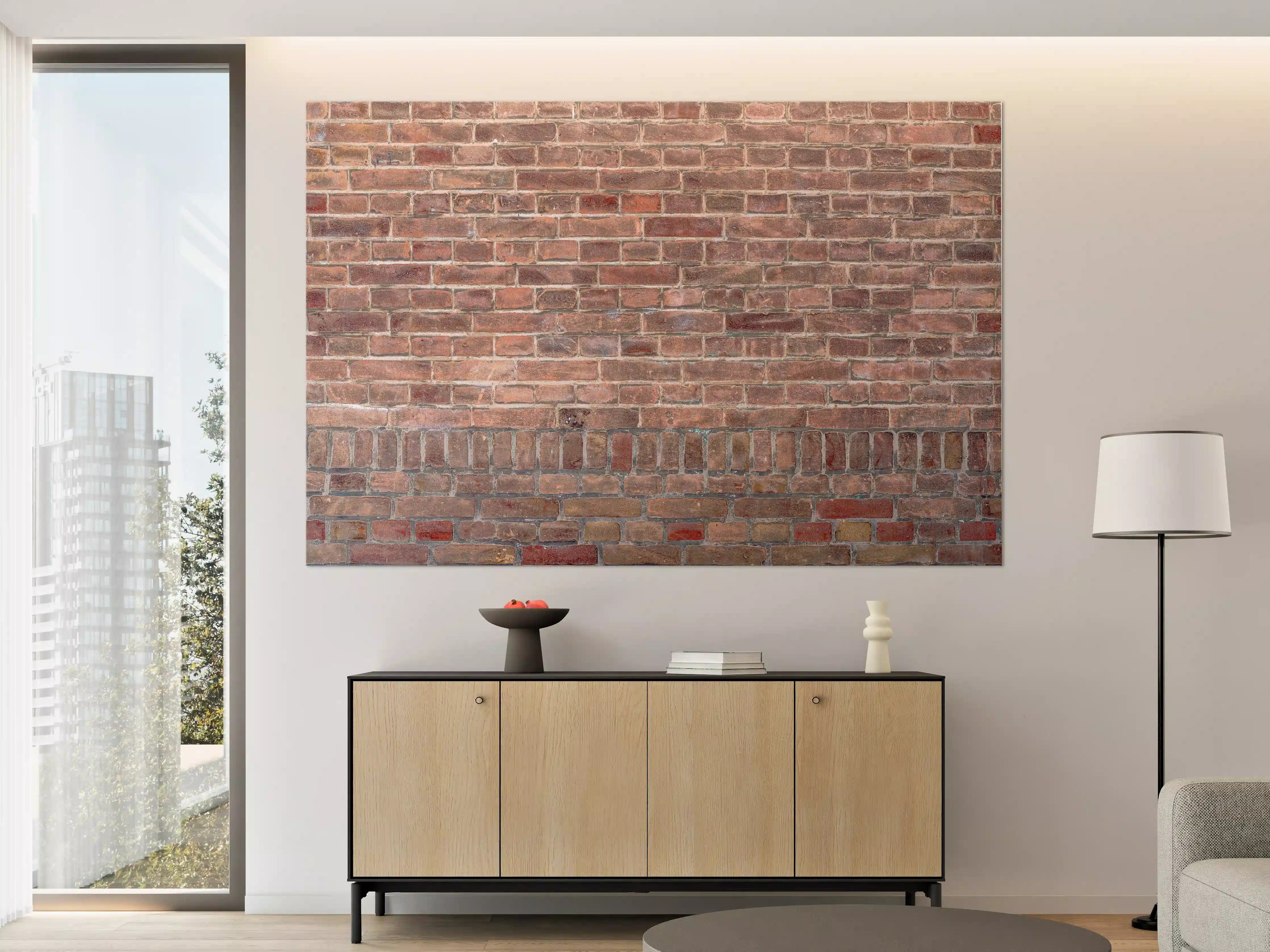 Große Wandbilder - Mauerstruktur aus alten braunen Ziegeln