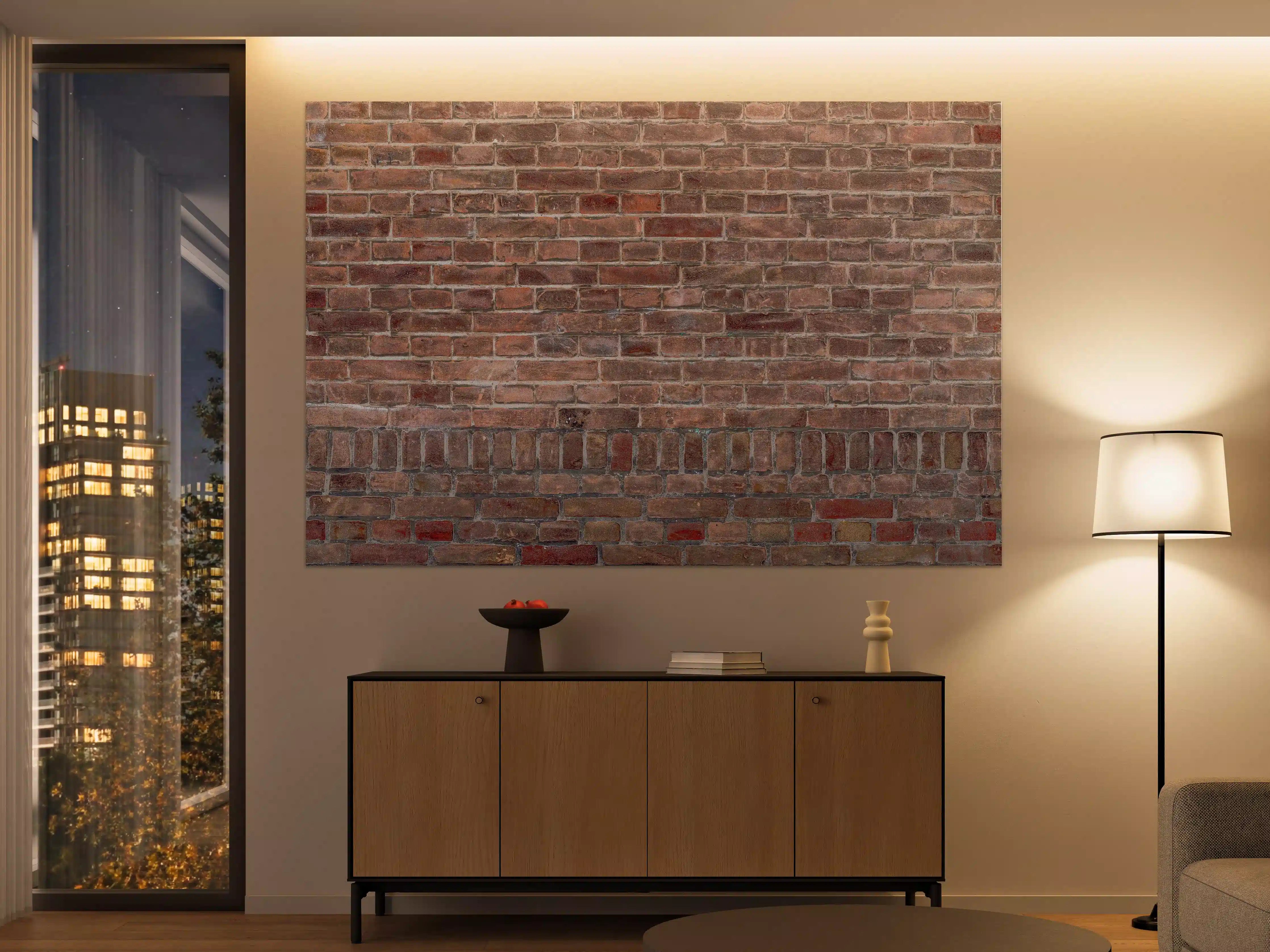 Große Wandbilder - Mauerstruktur aus alten braunen Ziegeln