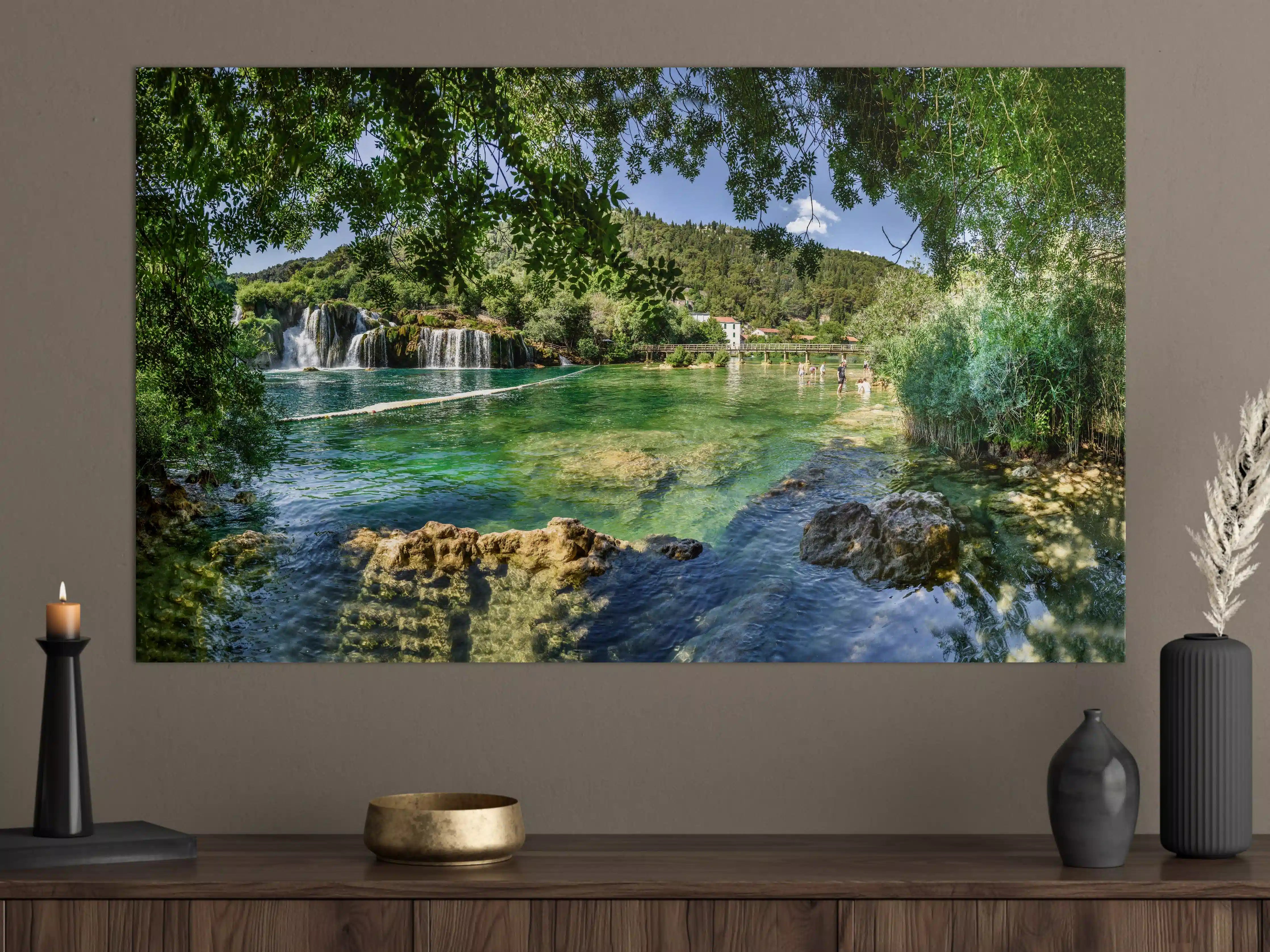 Große Wandbilder - Mediterraner Wasserfall