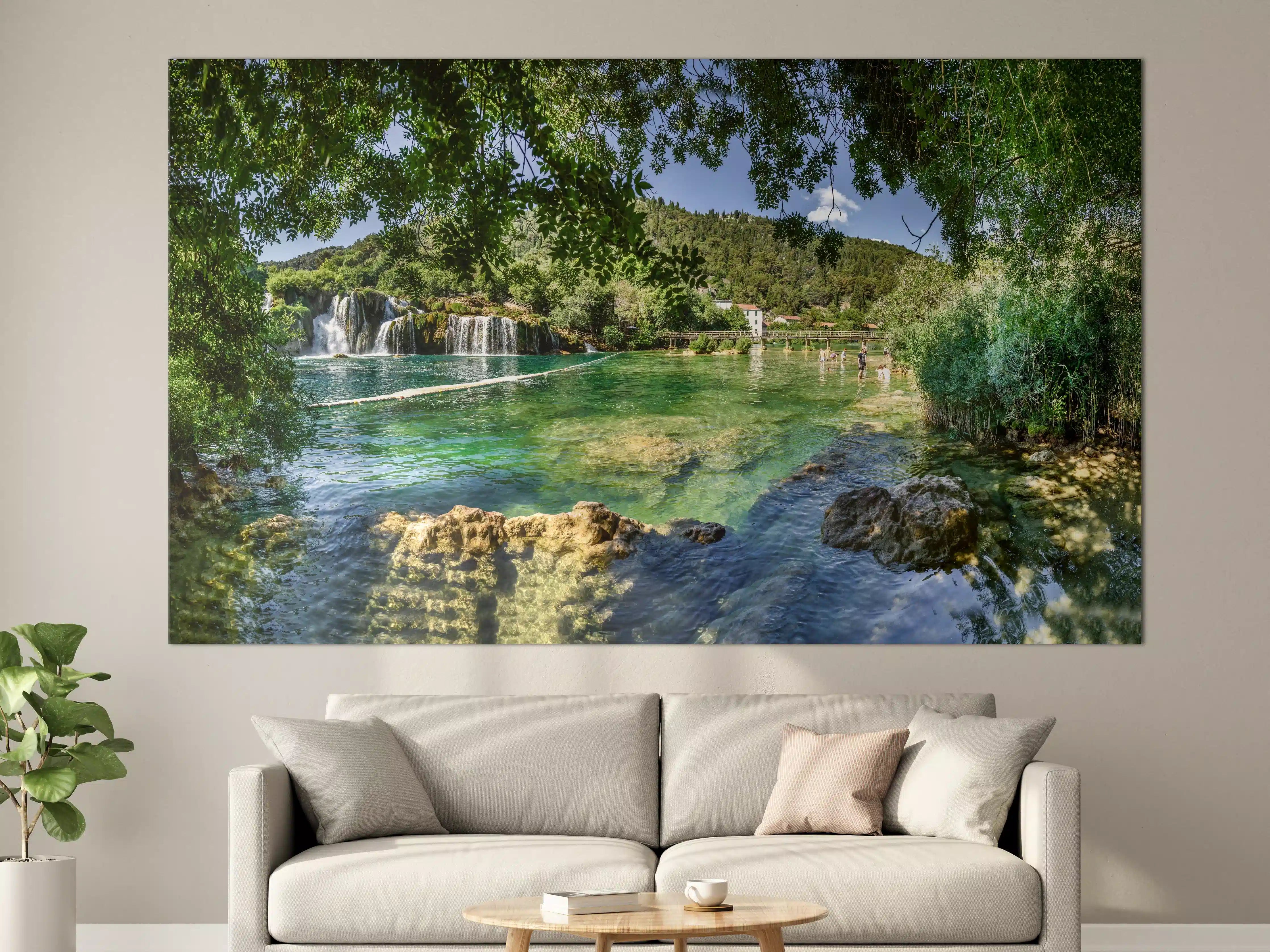 Große Wandbilder - Mediterraner Wasserfall