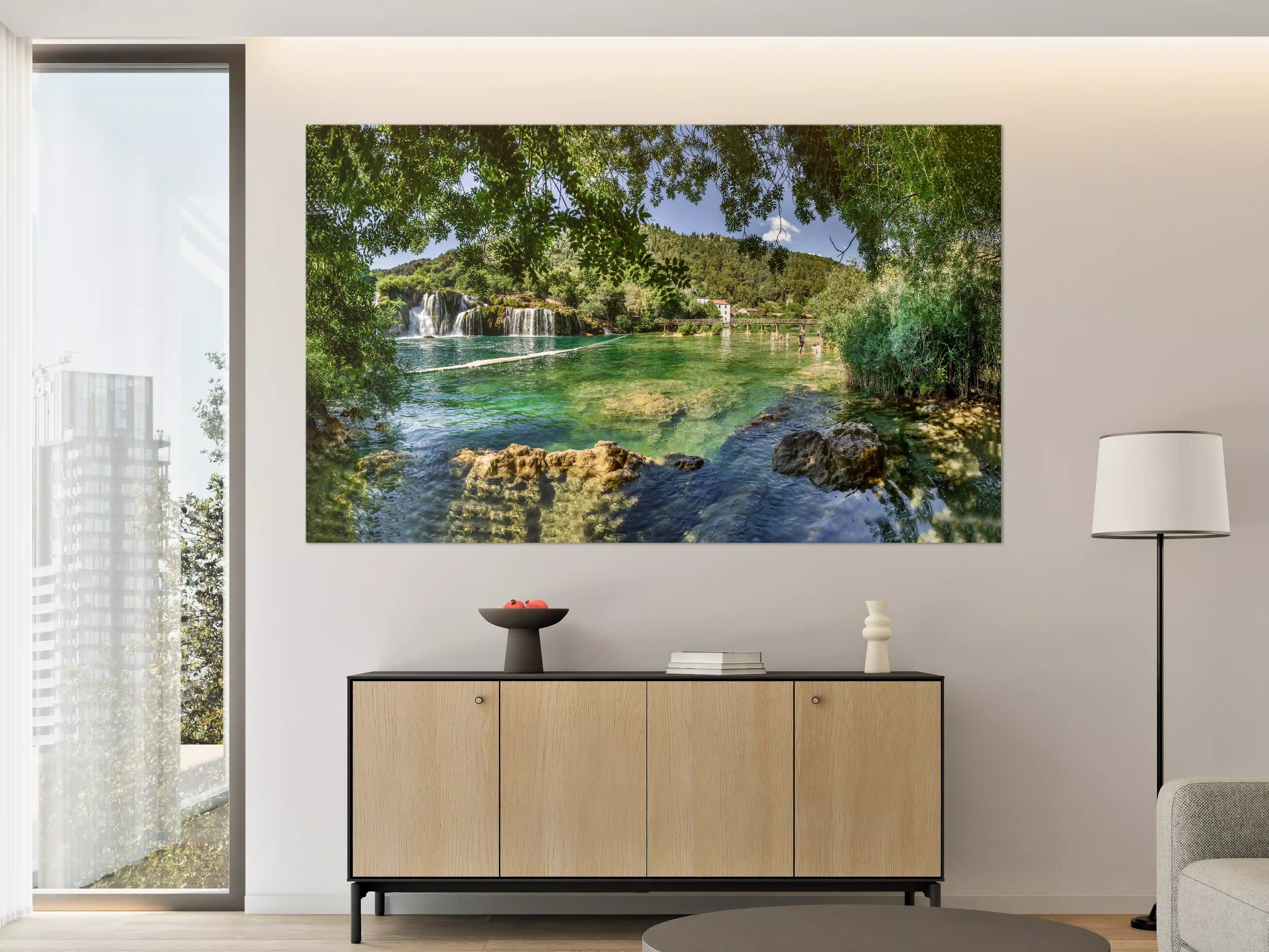 Große Wandbilder - Mediterraner Wasserfall