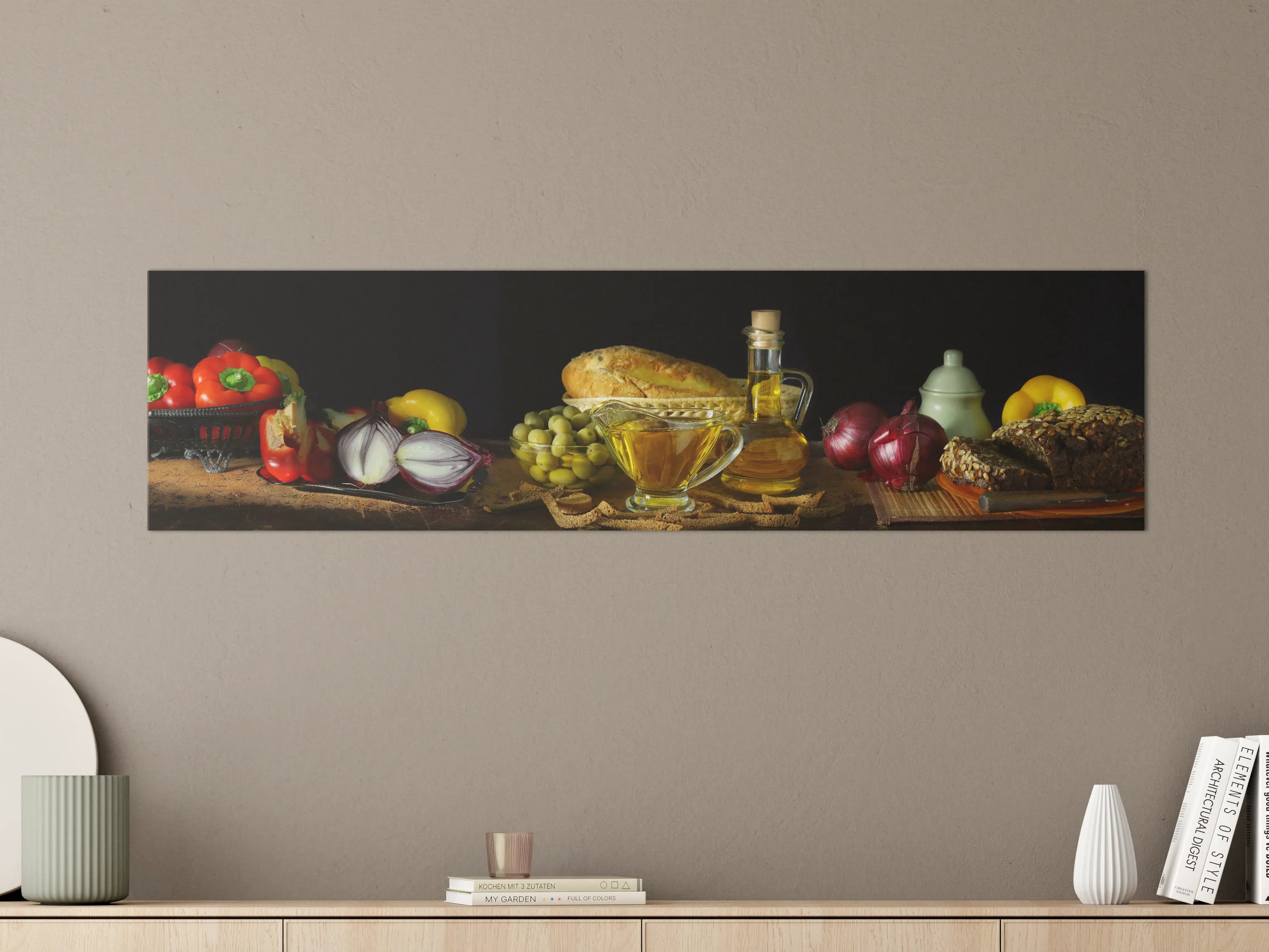 Große Wandbilder - Mediterranes Oliven & Brot