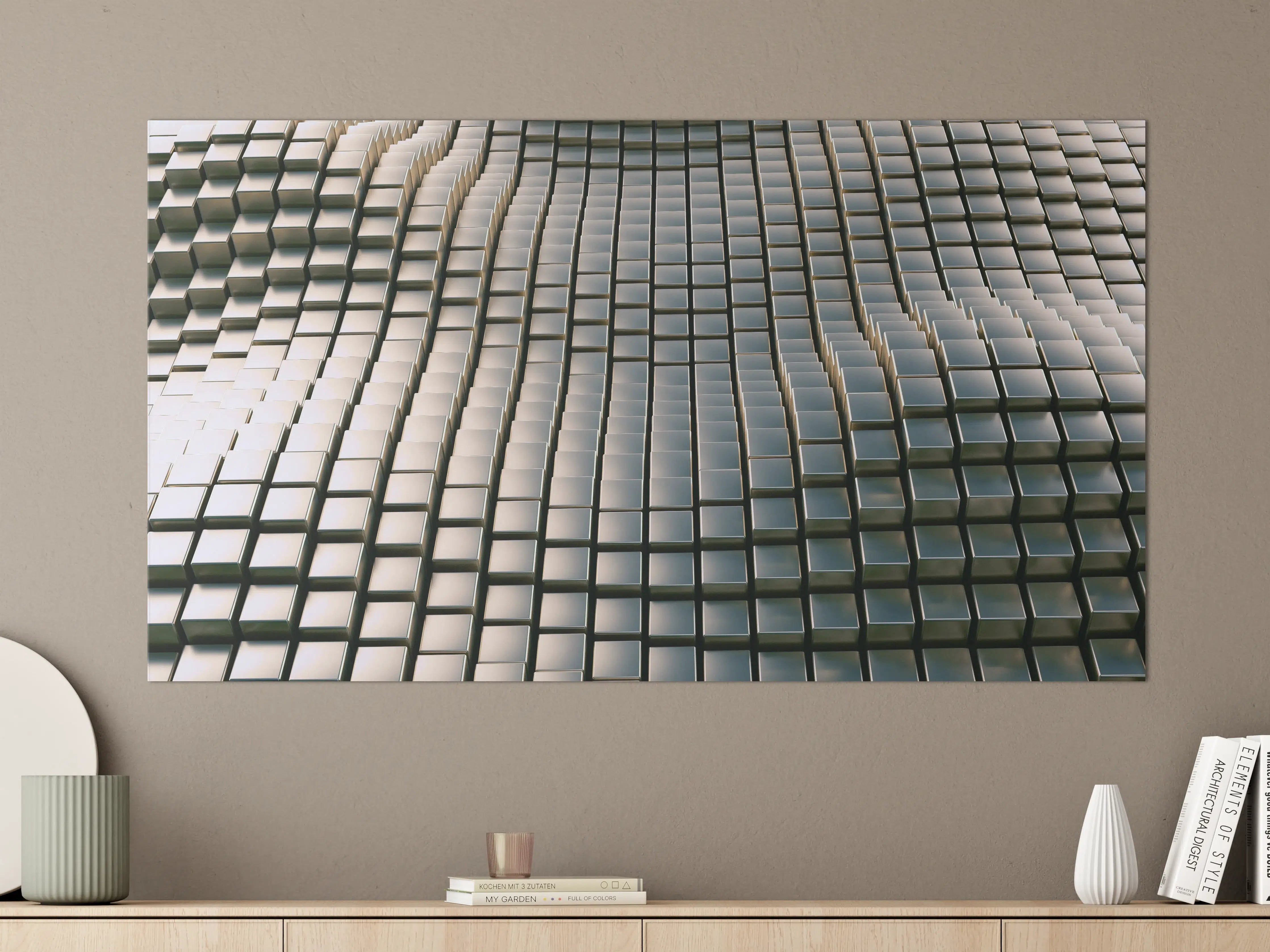 Große Wandbilder - Metall Wellen Hintergrund