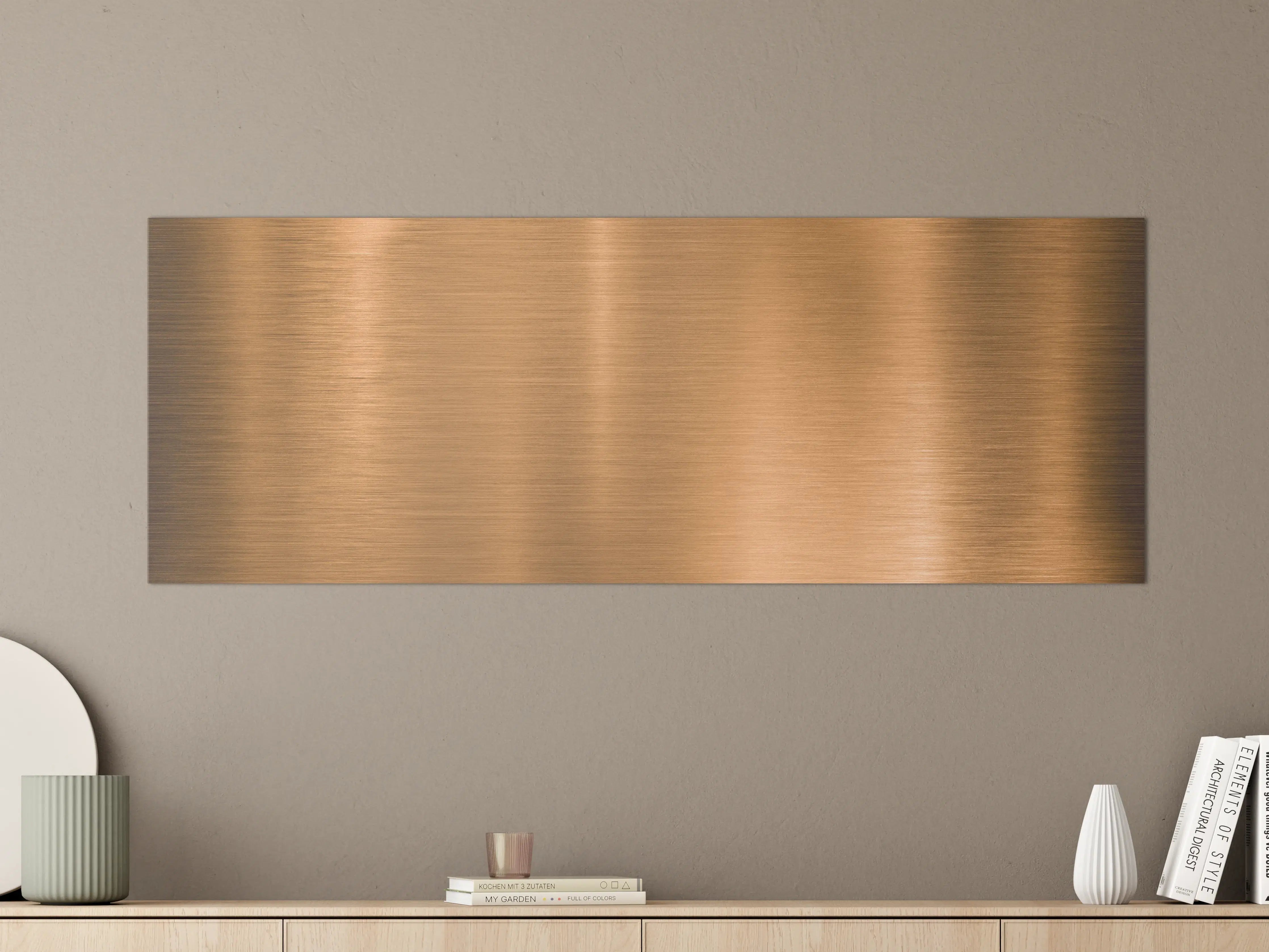 Große Wandbilder - Metallische Kupferplatte