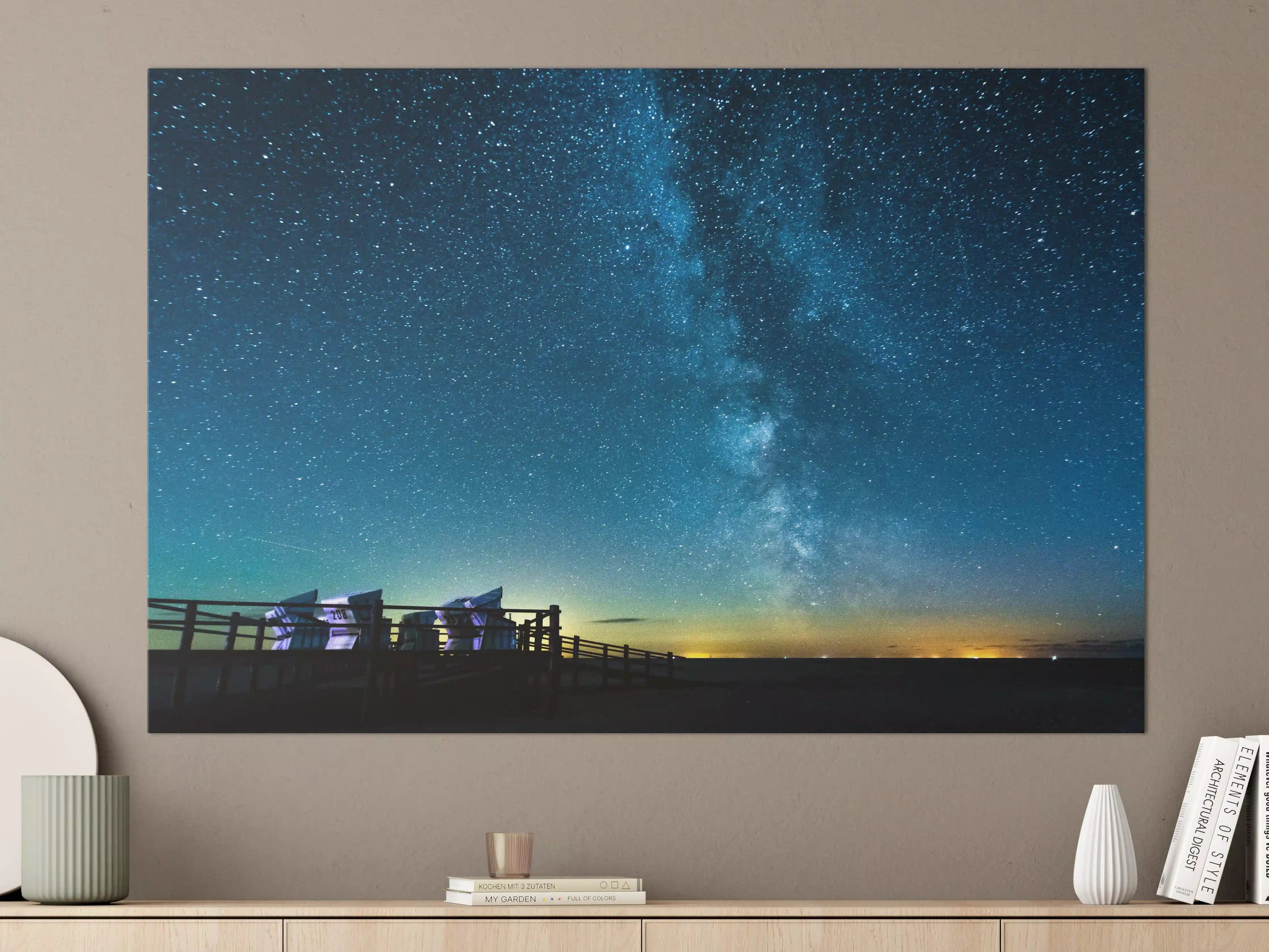 Große Wandbilder - Milchstraße bei Nacht über der Nordsee