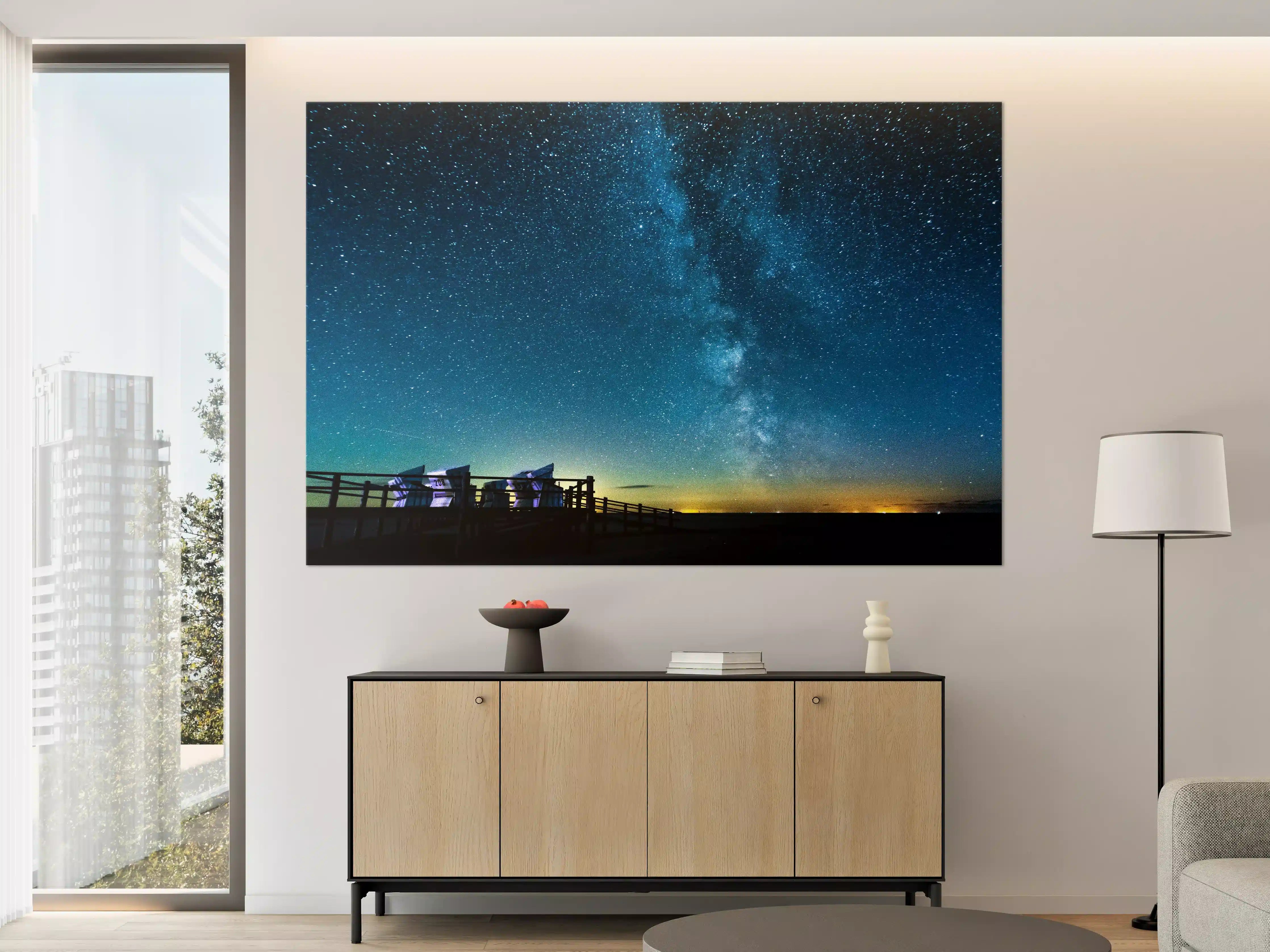 Große Wandbilder - Milchstraße bei Nacht über der Nordsee