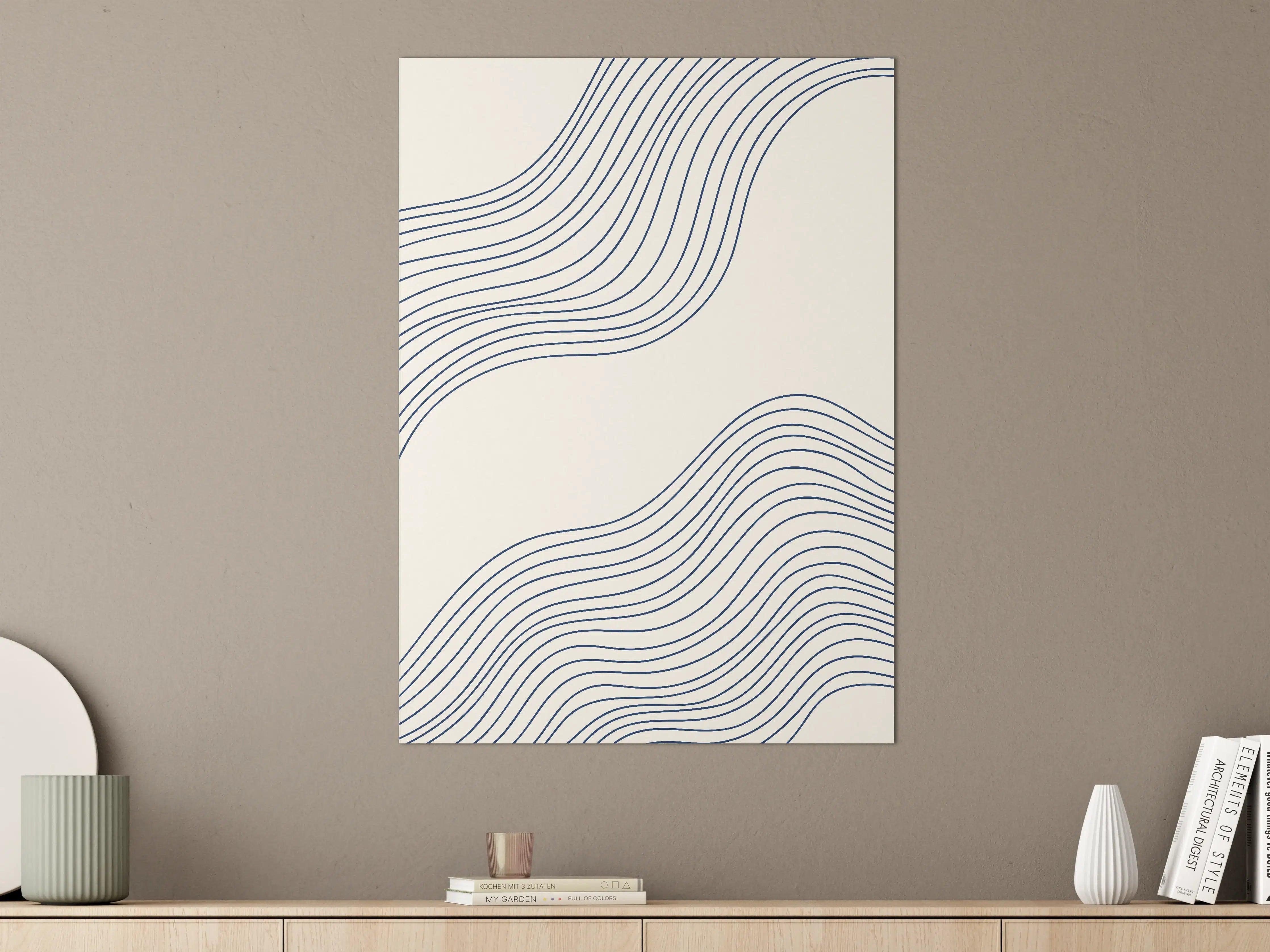 Große Wandbilder - Minimale Linien auf hellem Hintergrund