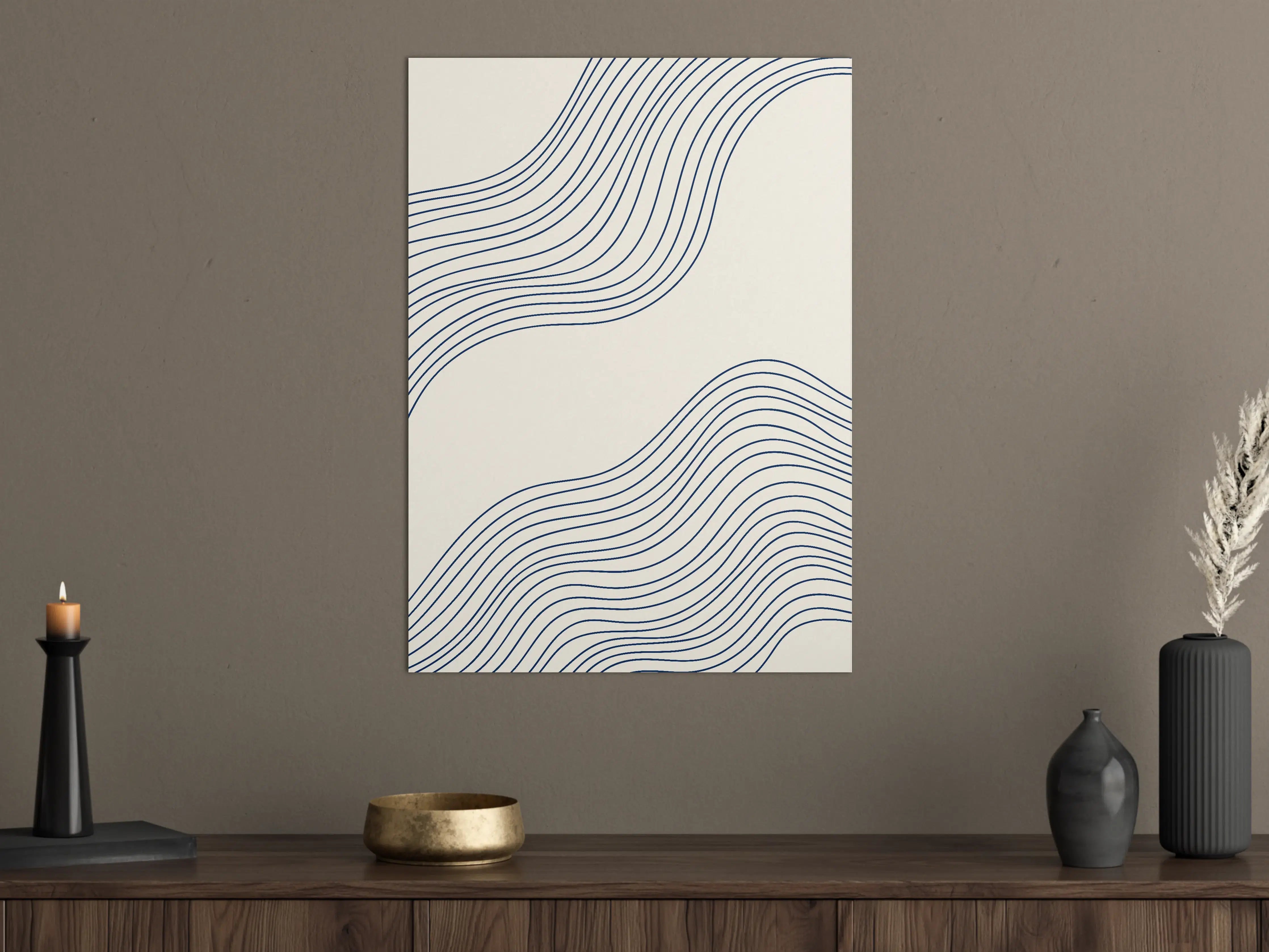 Große Wandbilder - Minimale Linien auf hellem Hintergrund