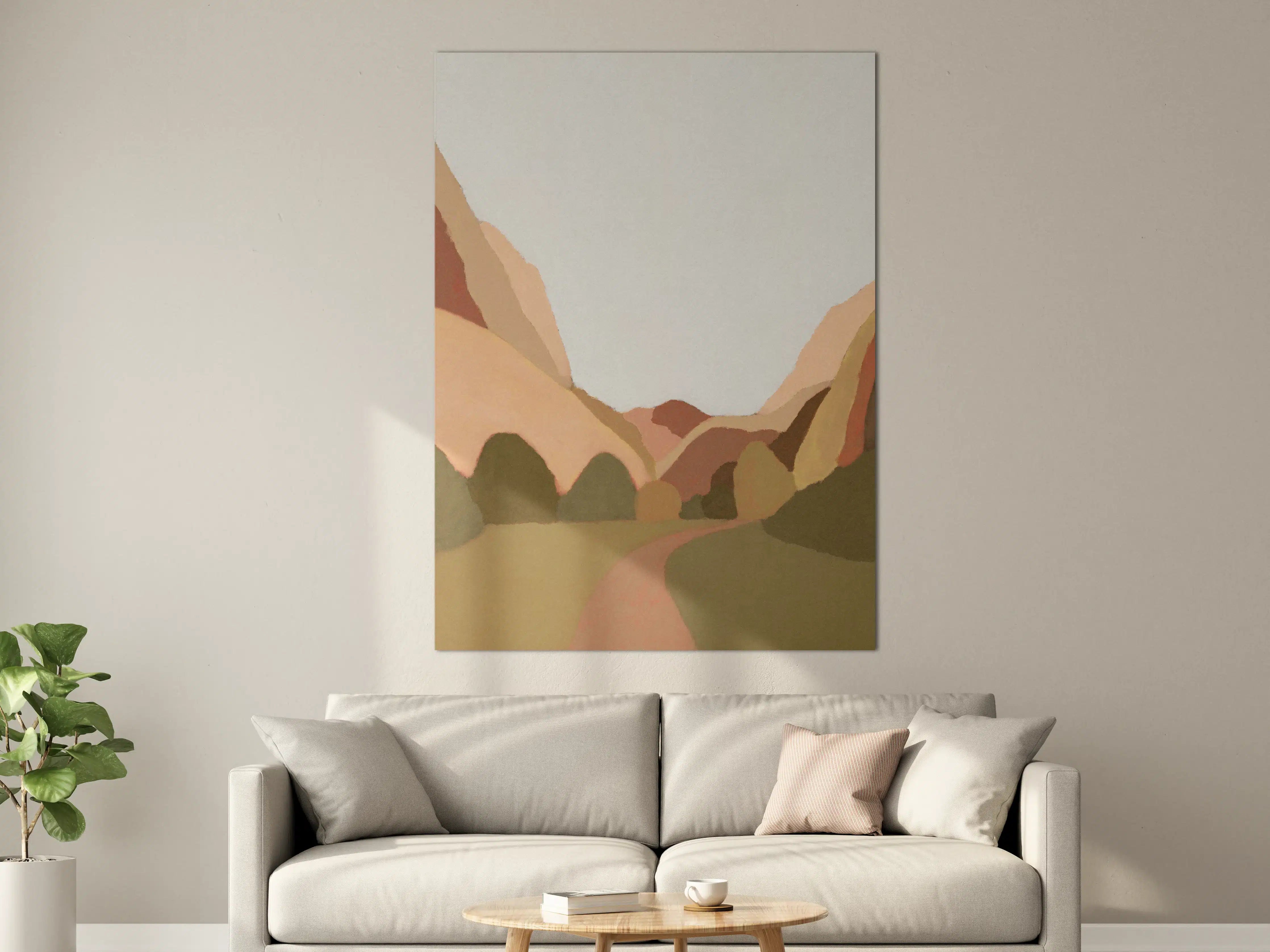 Große Wandbilder - Minimalistische Berge Naturillustration
