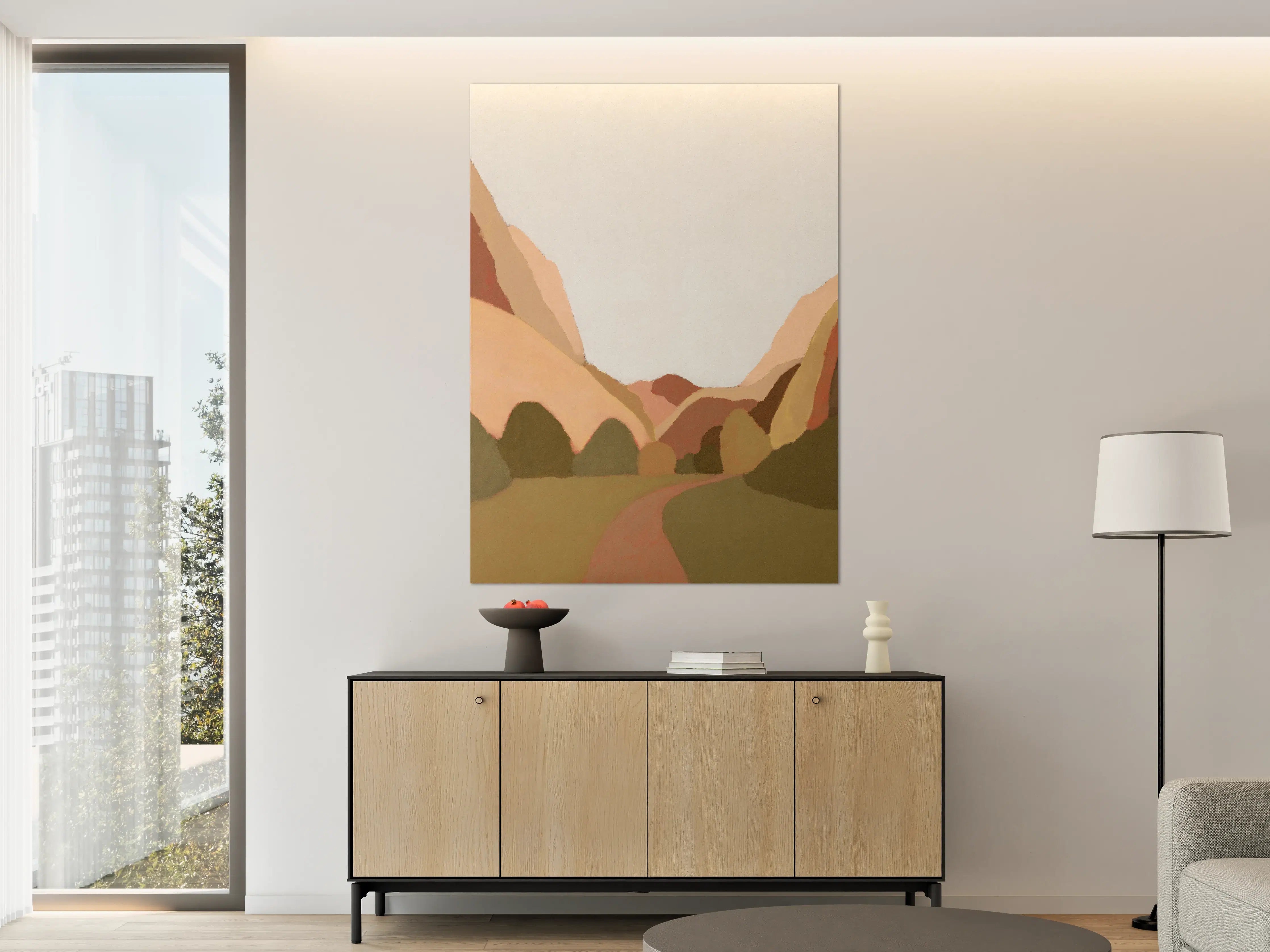 Große Wandbilder - Minimalistische Berge Naturillustration