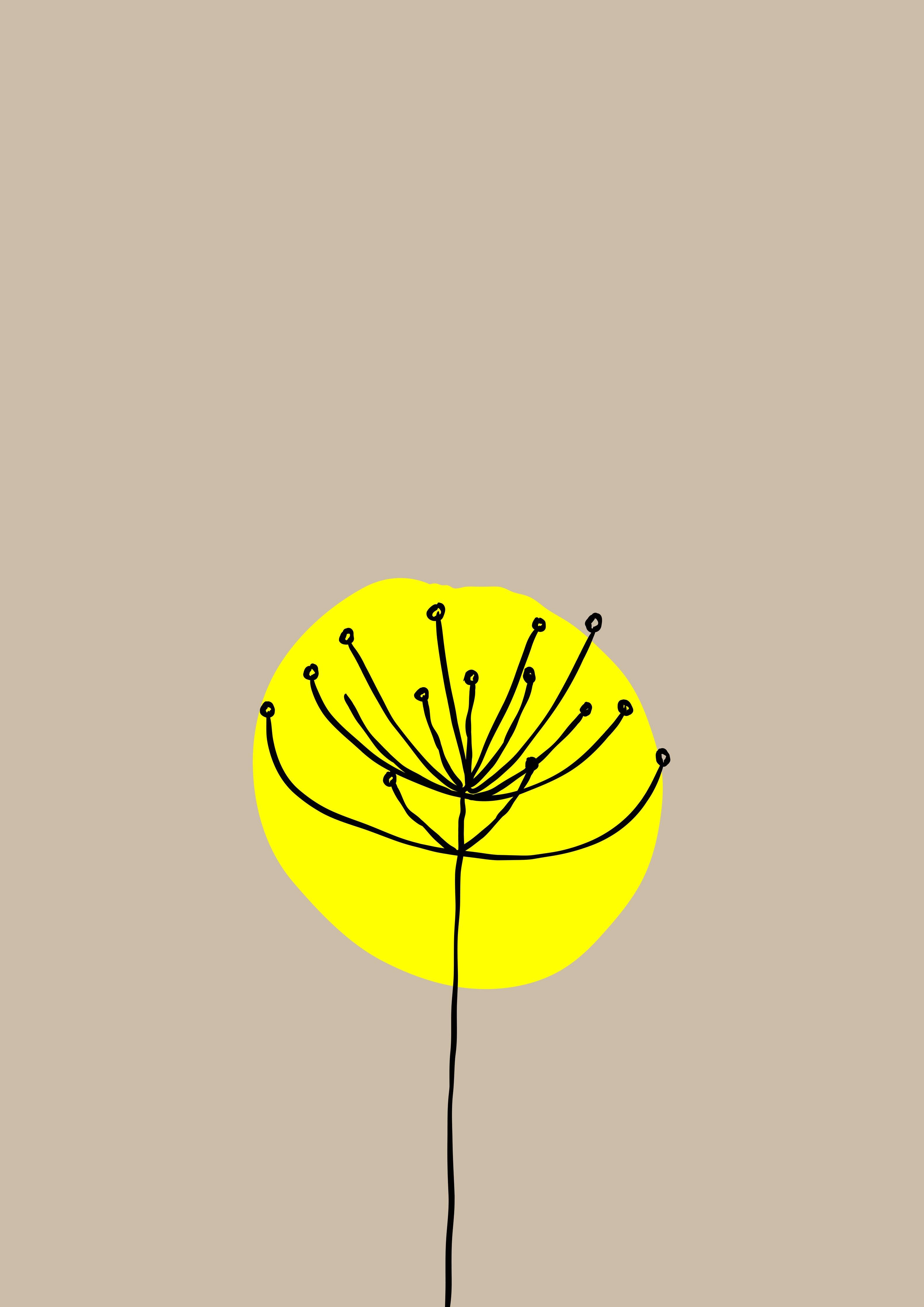 Große Wandbilder-Minimalistische-Blume auf neutralem Hintergrund