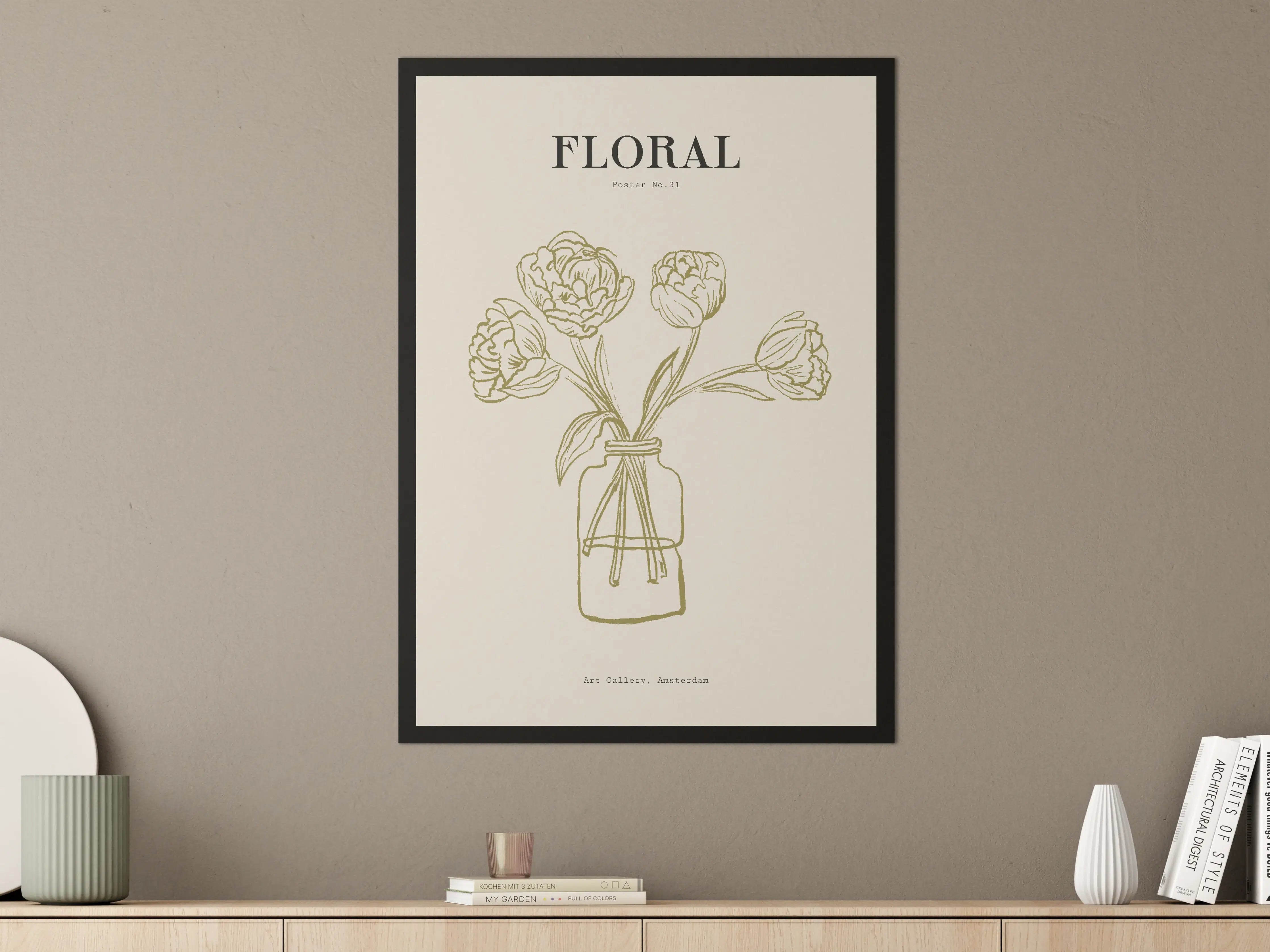 Große Wandbilder - Minimalistische Blumenvase