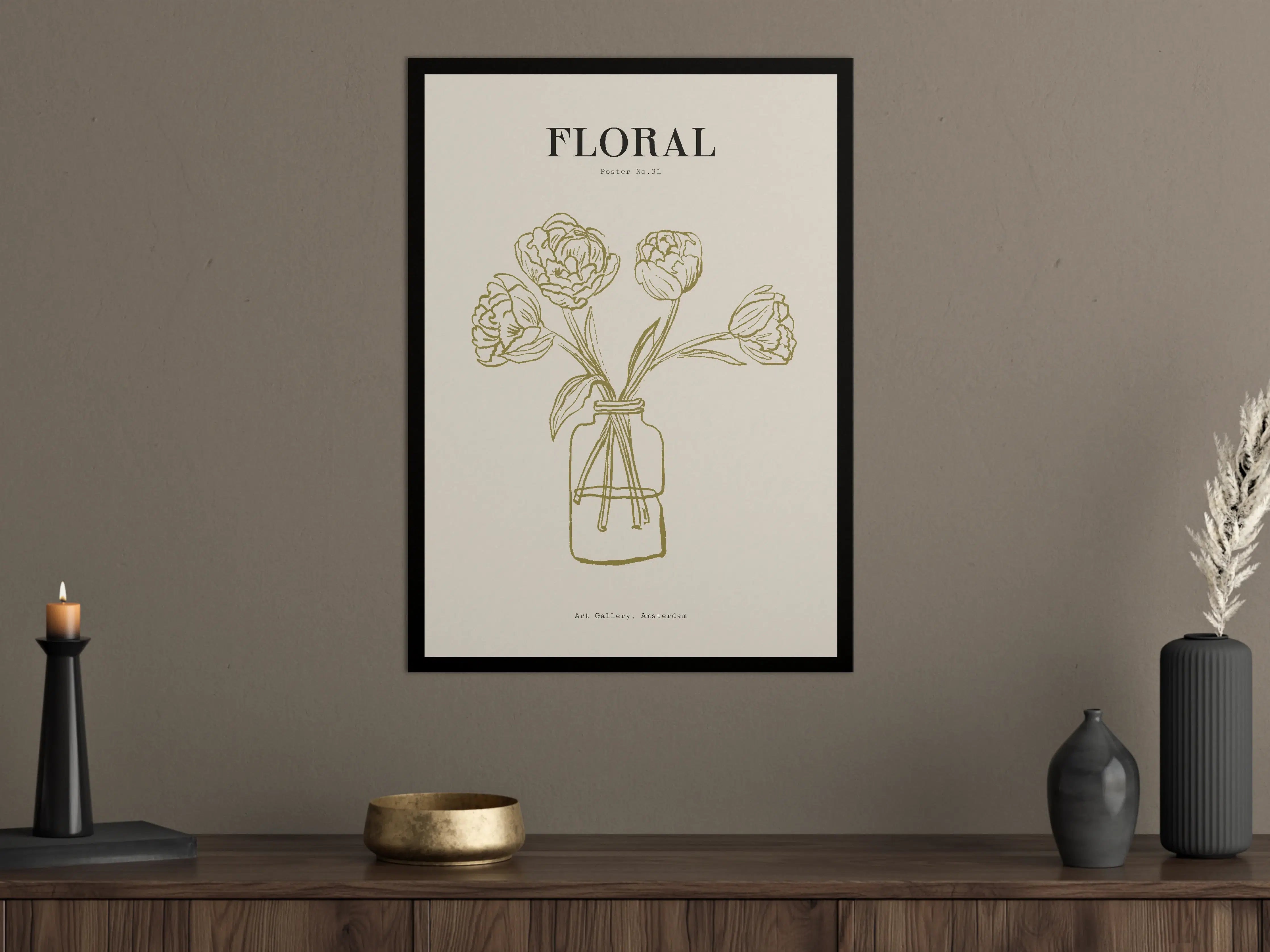 Große Wandbilder - Minimalistische Blumenvase