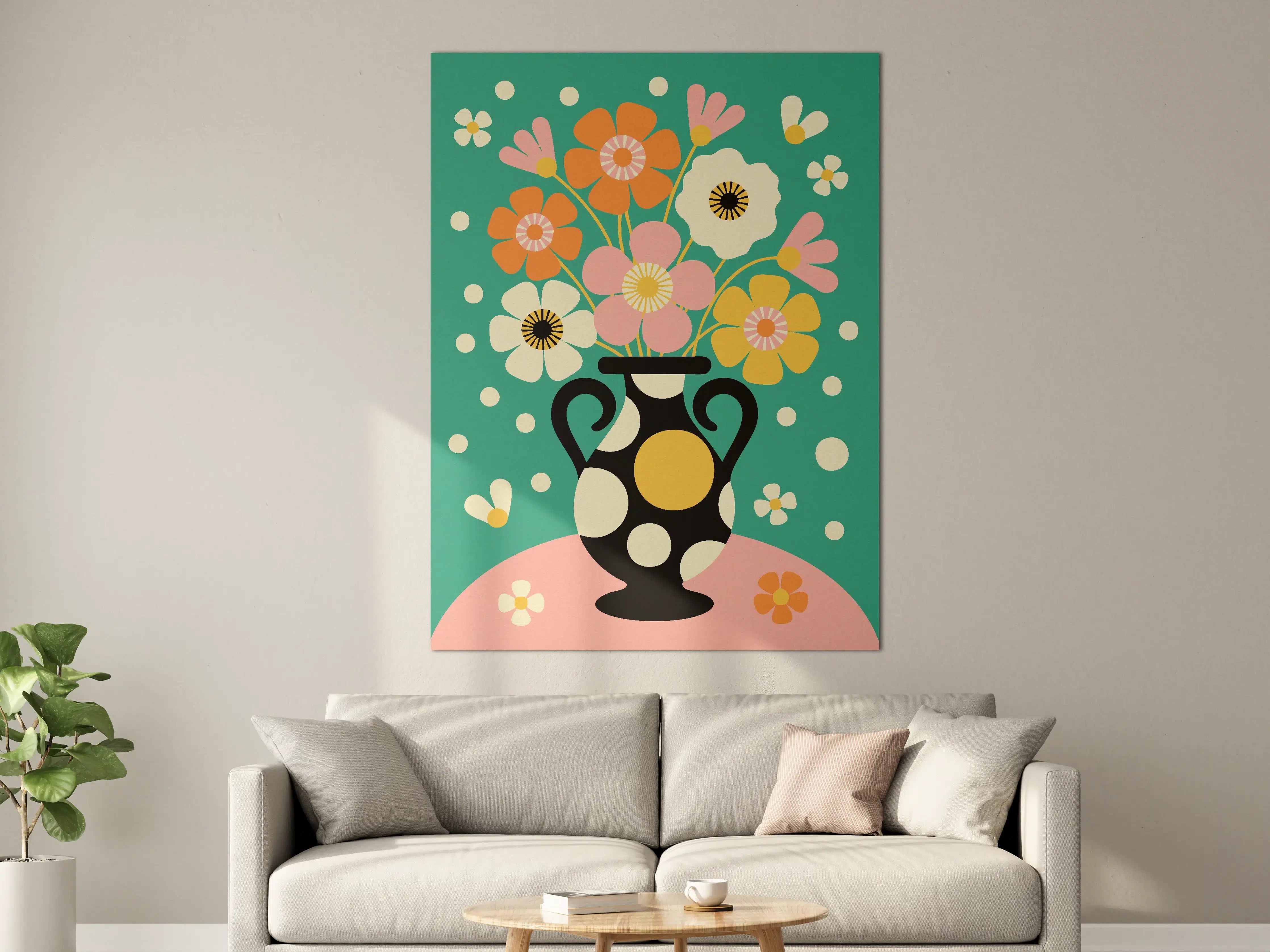 Große Wandbilder - Minimalistische Blumenvasen-Dekoration