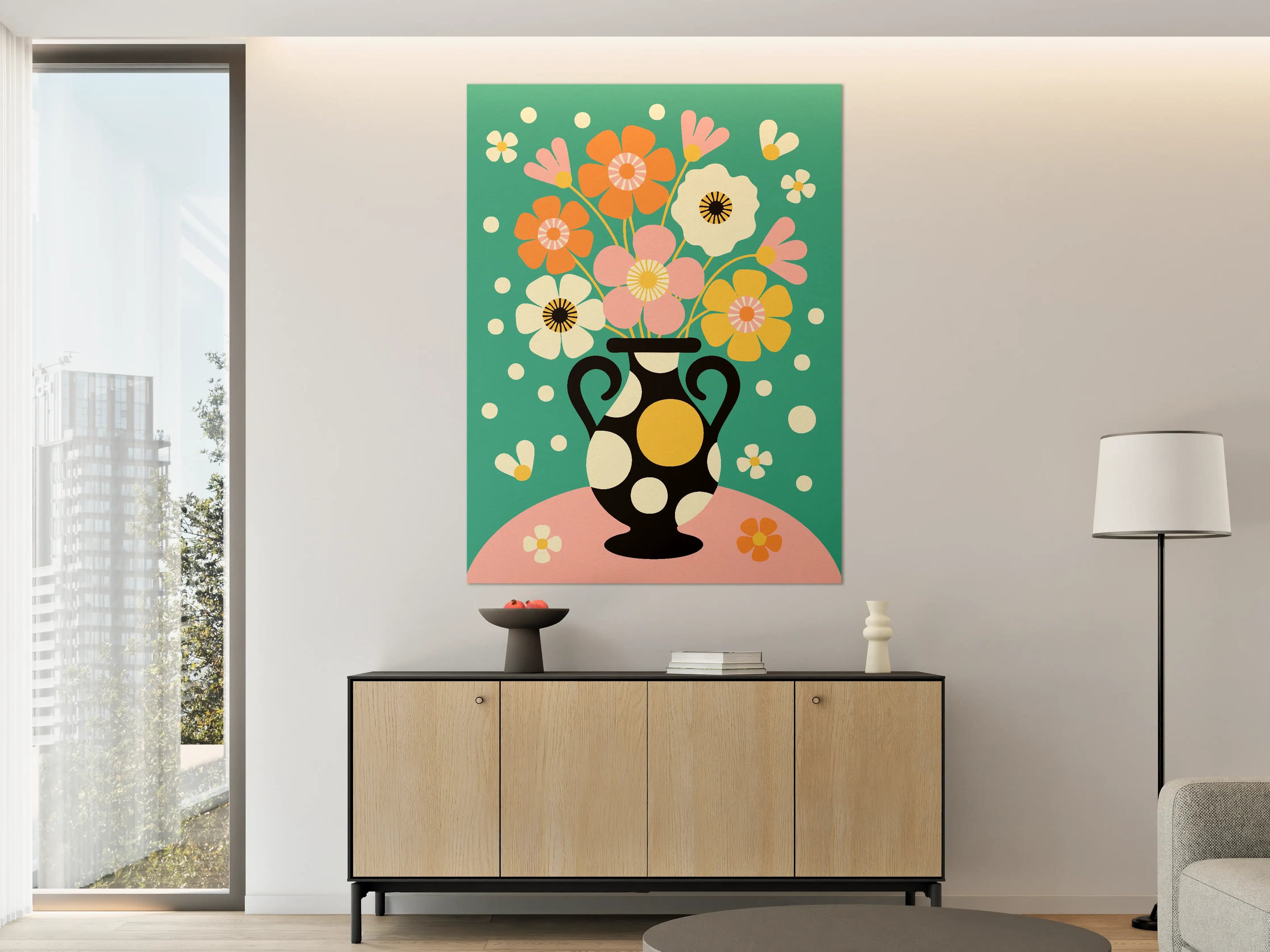 Große Wandbilder - Minimalistische Blumenvasen-Dekoration