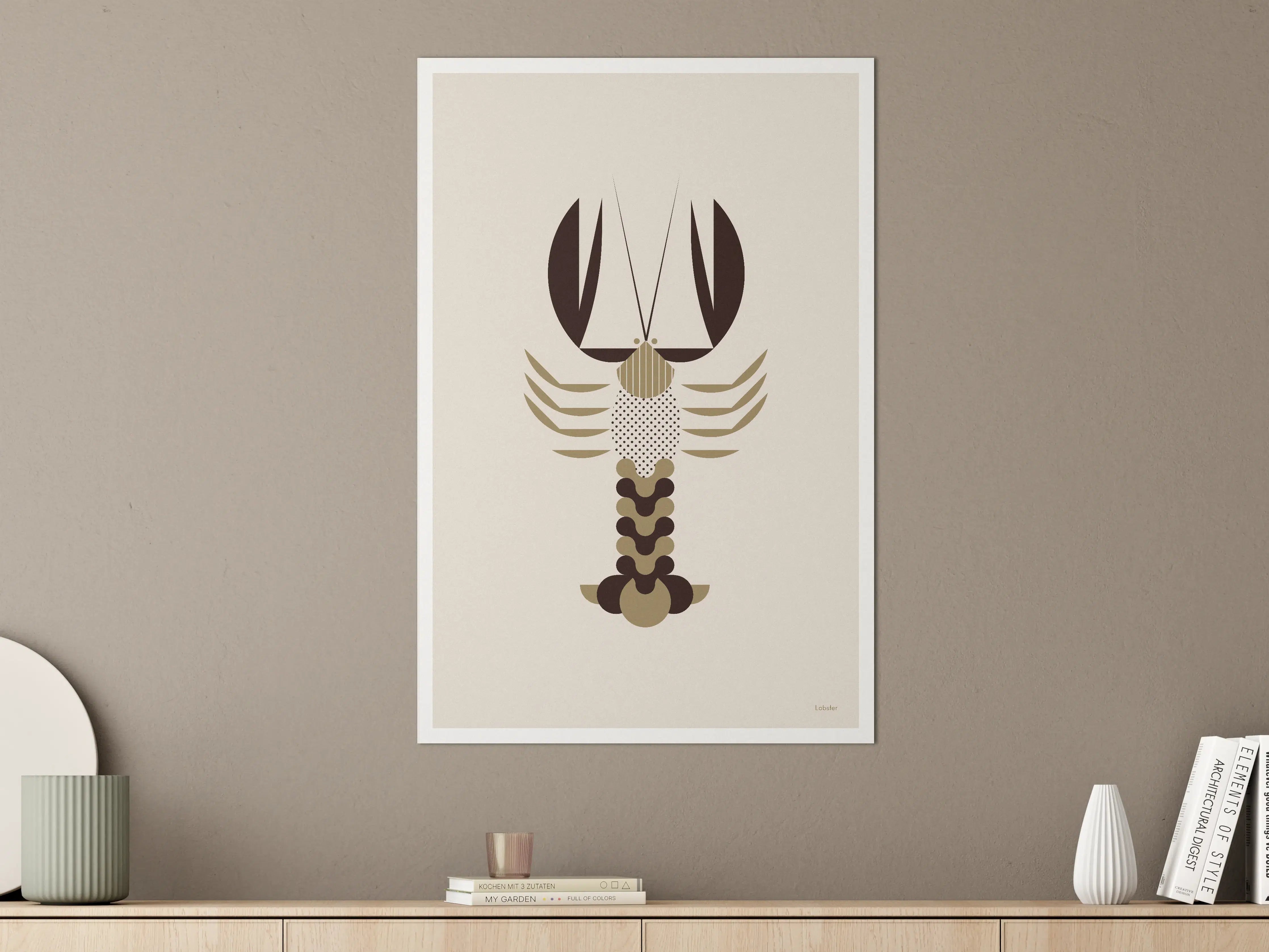 Große Wandbilder - Minimalistische Hummer-Illustration