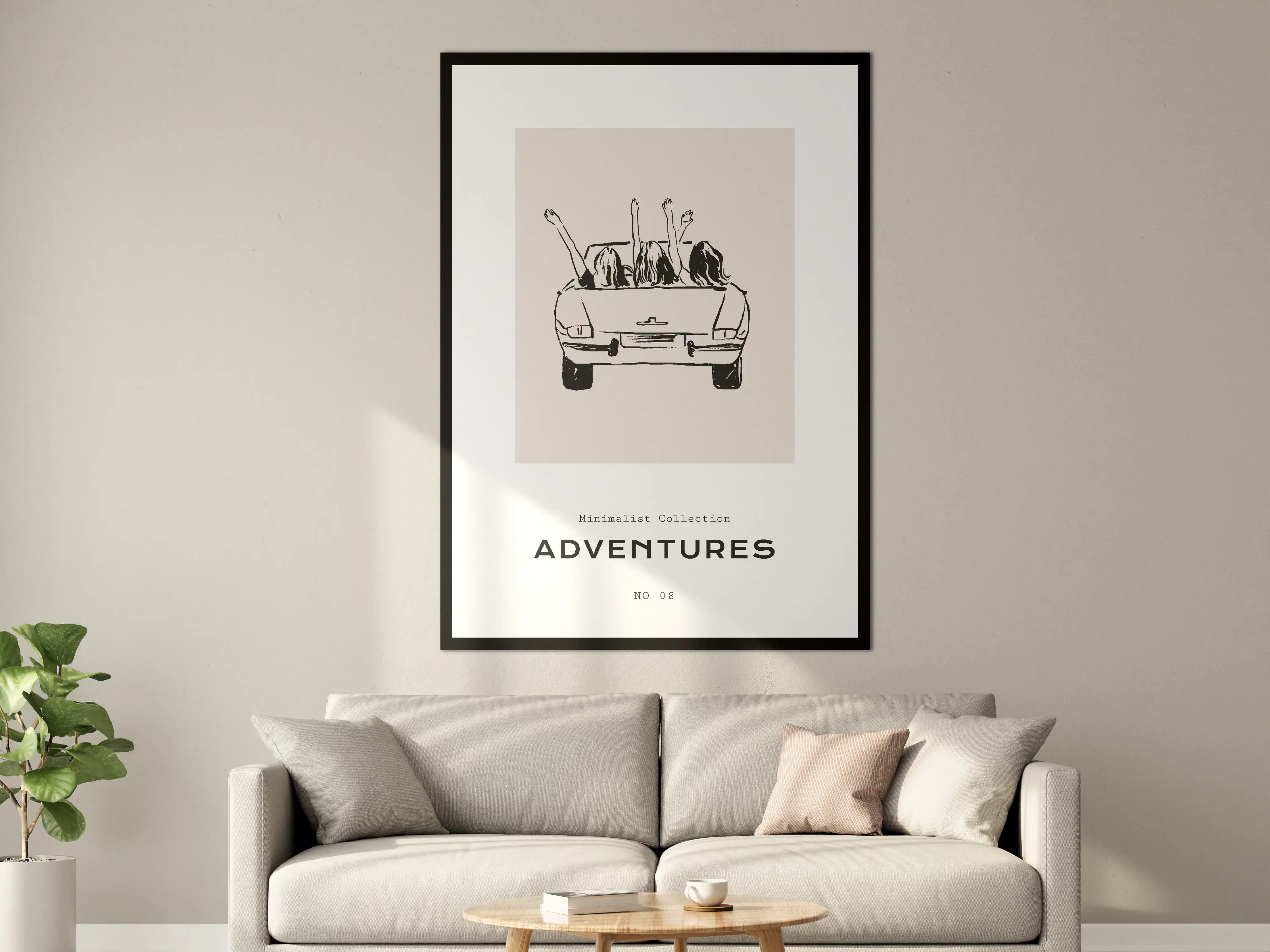 Große Wandbilder - Minimalistische Illustration mit Hundetrio